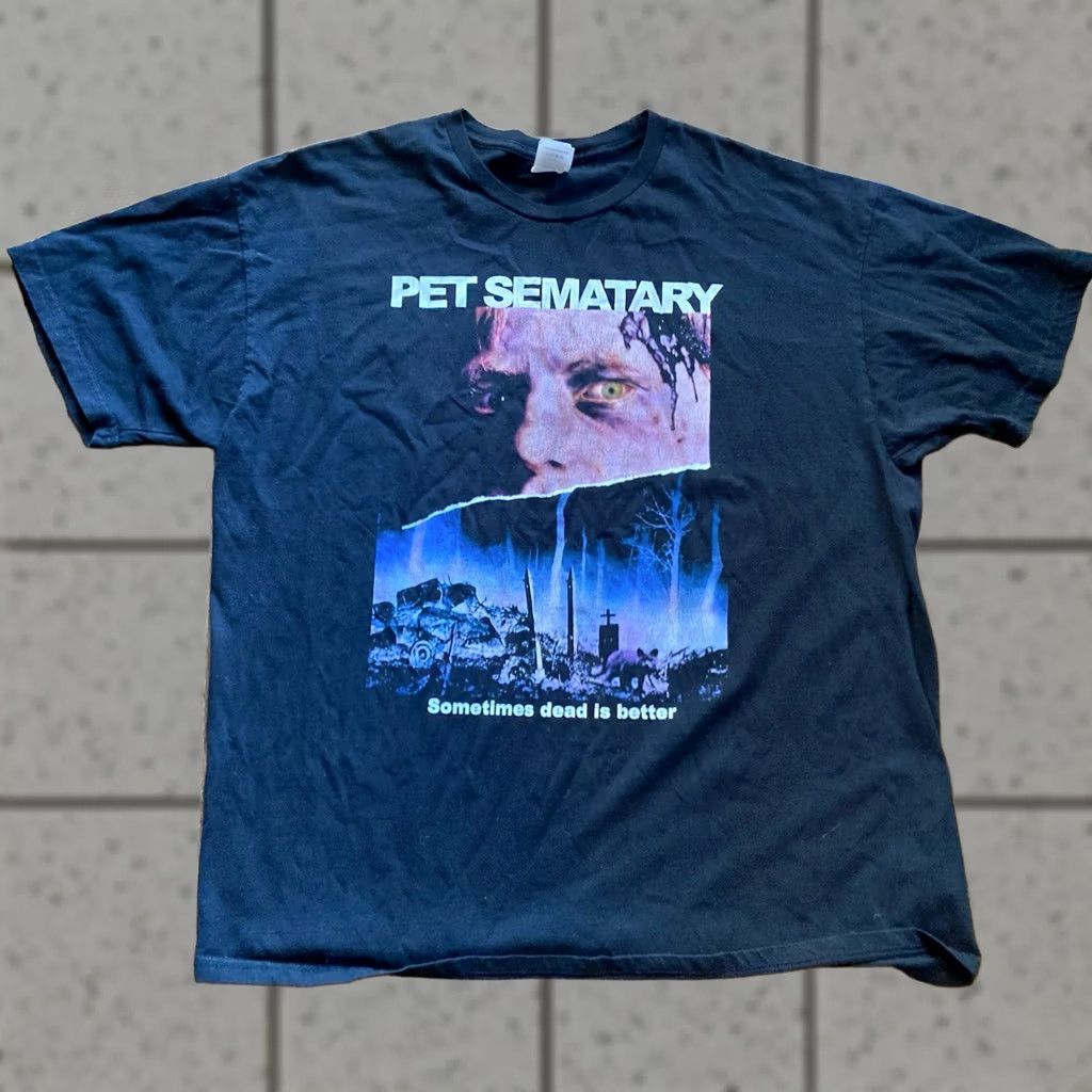 Vintage Pet Sematary T Shirt Mens Size 2XL Black Horror Movie Sometimes Dead Is Better Size US XXL / EU 58 / 5 - 1 Thumbnail