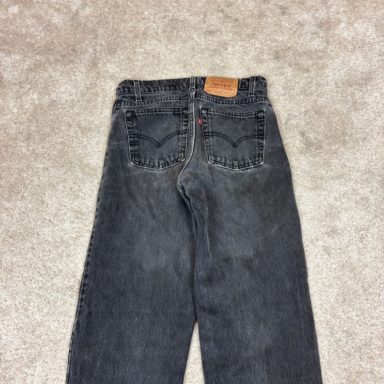 Levi's × Vintage Vintage 90s Levi's 550 Relaxed Fit Tapered Black Jeans 31x32 Size US 31 - 3 Thumbnail