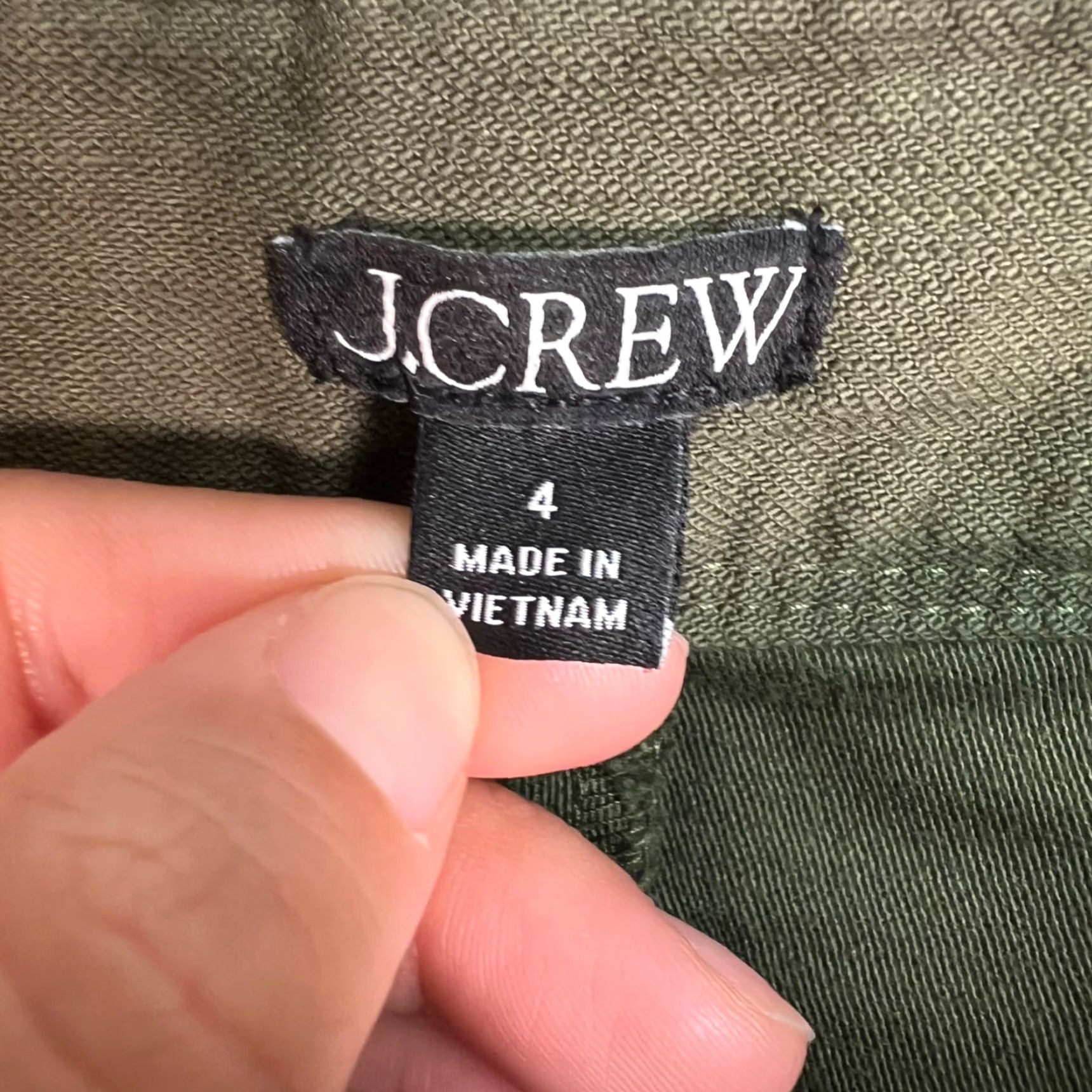 J.Crew J.CREW Pants Womens 4 Olive Green Utility Straight Leg 100% Cotton Chino Twill Pockets Size 27" / US 4 / IT 40 - 3 Thumbnail