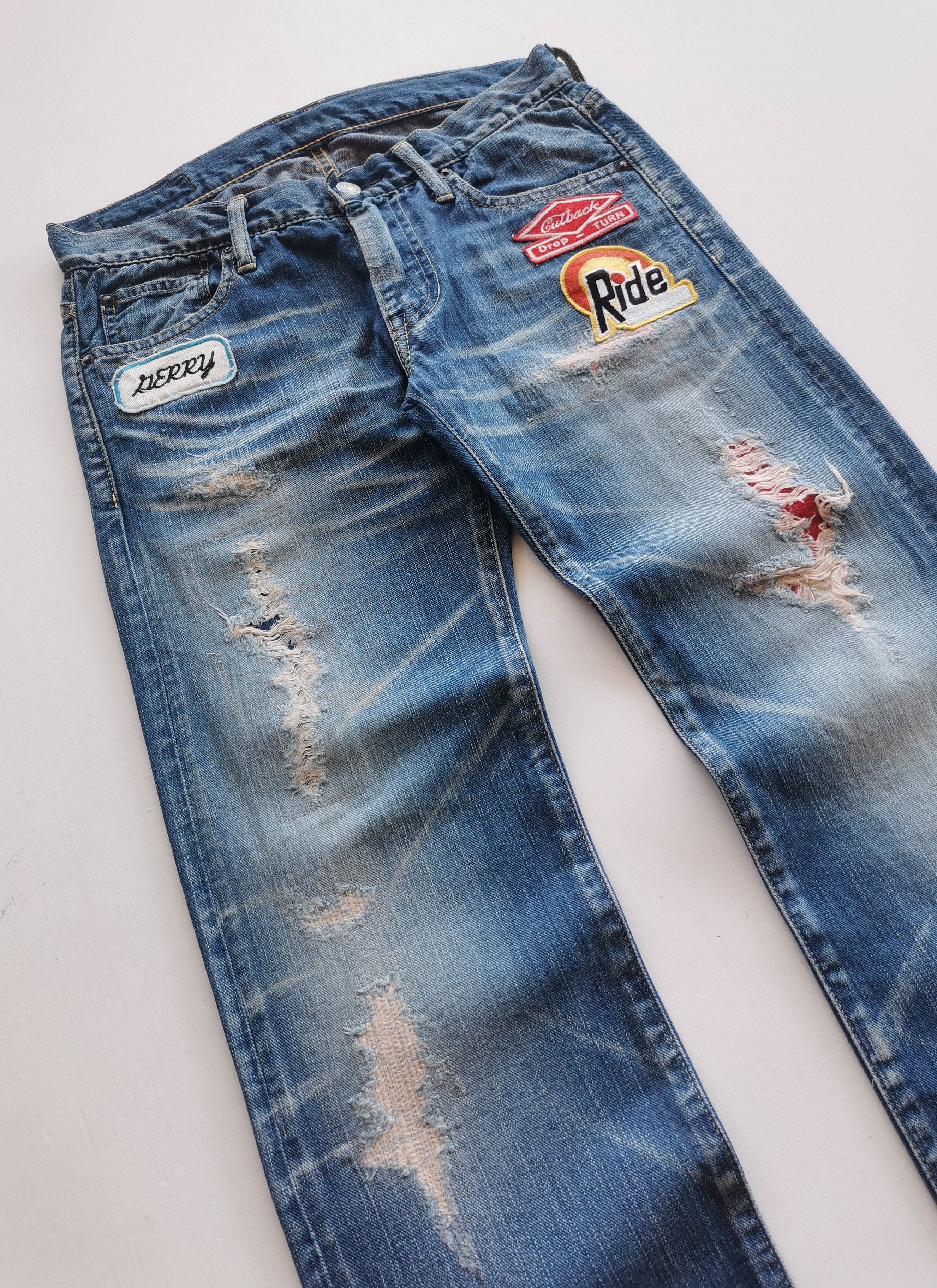 TMT T.M.T Japan Distressed Jeans Patches Style Kapital - 30'x28' Size US 30 / EU 46 - 5 Thumbnail
