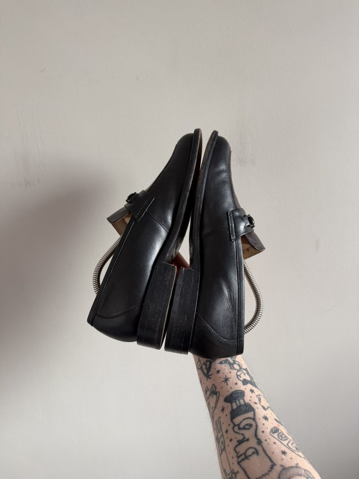 Vintage Handmade Leather Loafers Classic Black Size US 9 / EU 42 - 5 Thumbnail