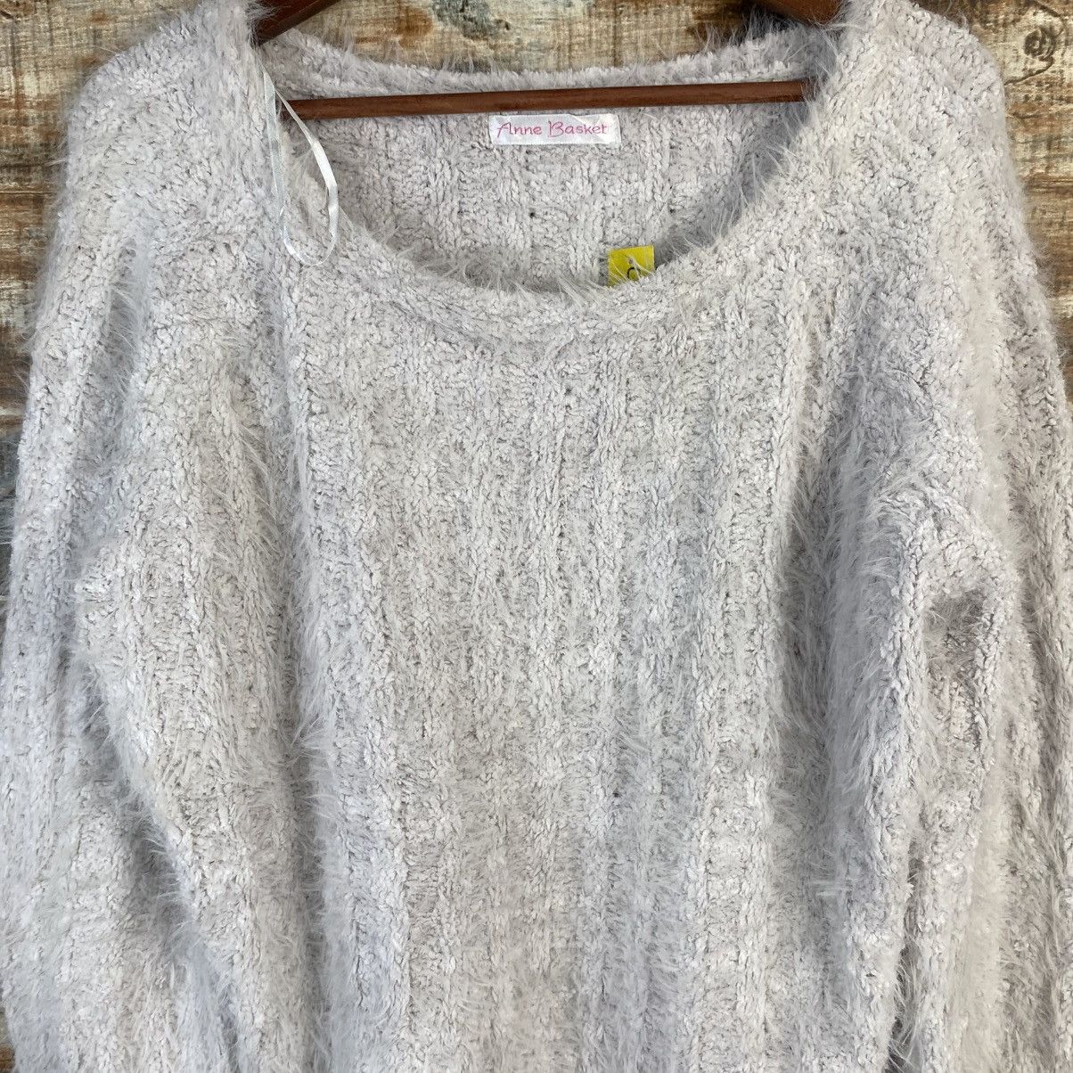 Homespun Knitwear × Japanese Brand DL Anne Basket Gray Mohair Knitwear #C1115 Size L / US 10 / IT 46 - 5 Thumbnail