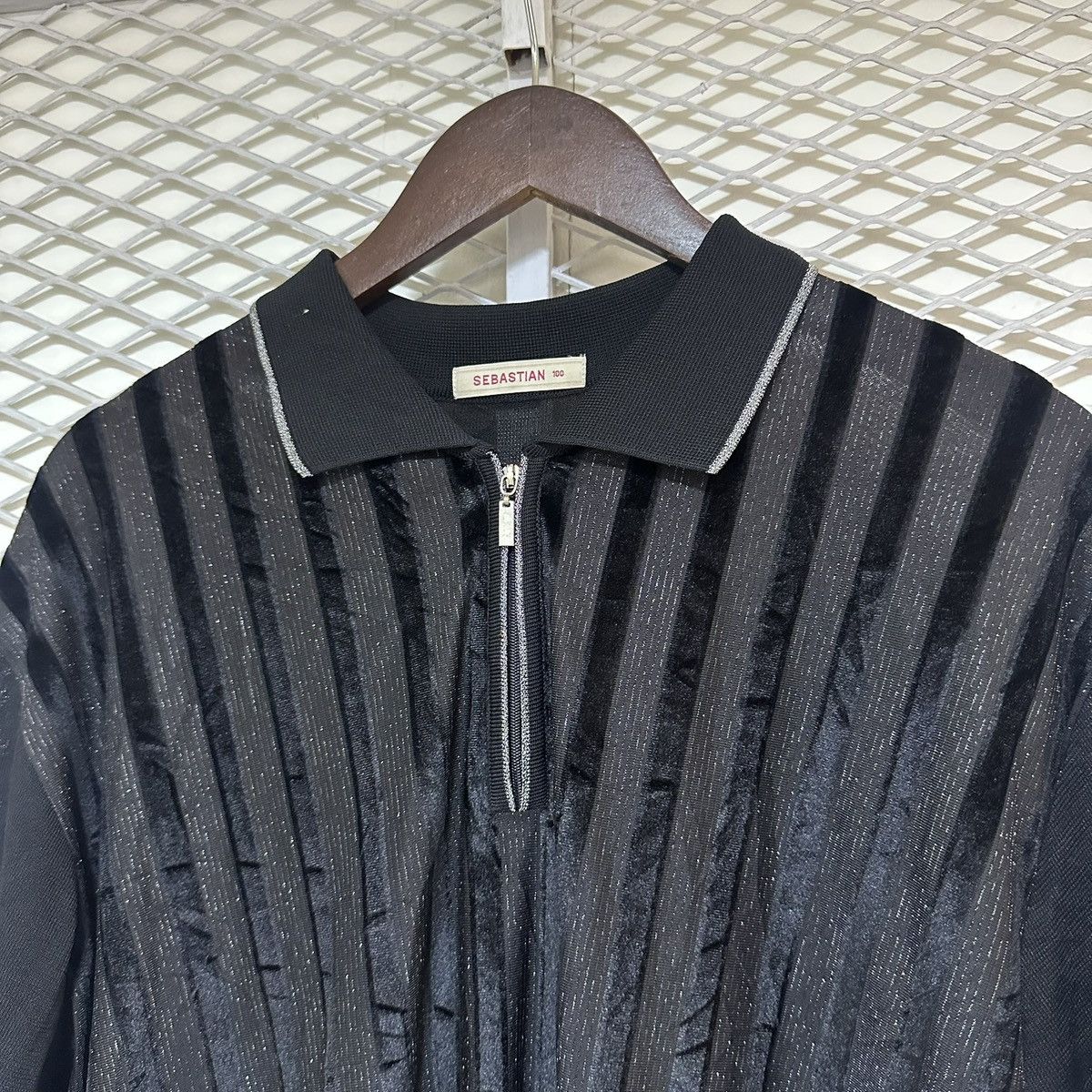 In The Attic Sebastian Striped Glitter Halfzip Golf Shirt Size US M / EU 48-50 / 2 - 3 Thumbnail