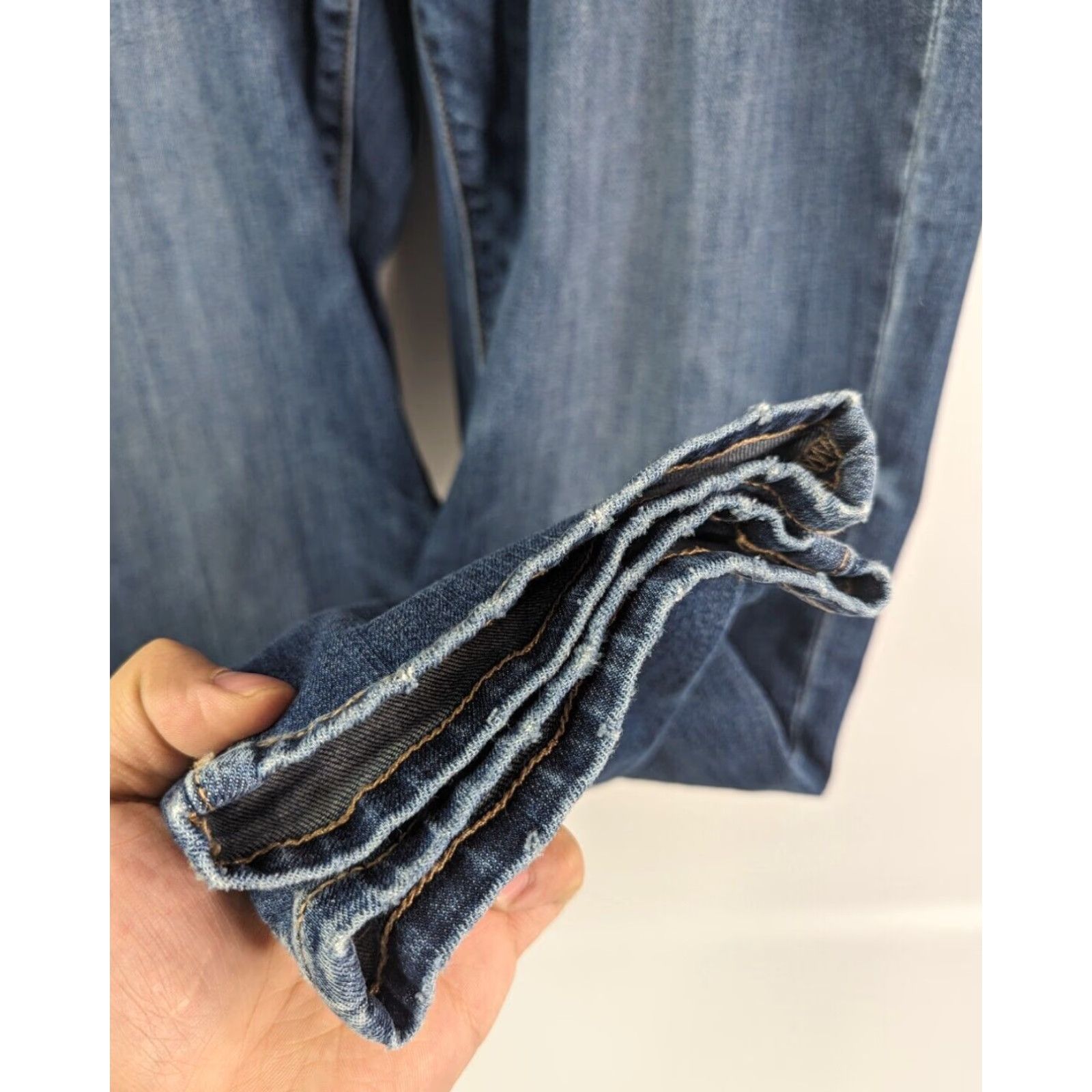 Vintage Lane Bryant Jeans Boyfriend 14 Blue Cotton Blend Denim Mid Rise Relaxed Slimming Comfort Stretch Plus Womens N/A Size 36" / US 14 / IT 50 - 3 Thumbnail