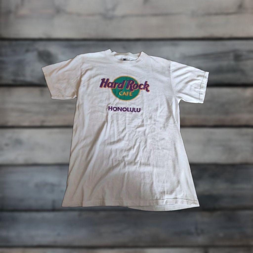 Hard Rock Cafe VINTAGE Hard Rock Cafe Hawaii T-Shirt Men Large White Graphic Print Cotton Fall Spring Summer Size US L / EU 52-54 / 3 - 1 Thumbnail