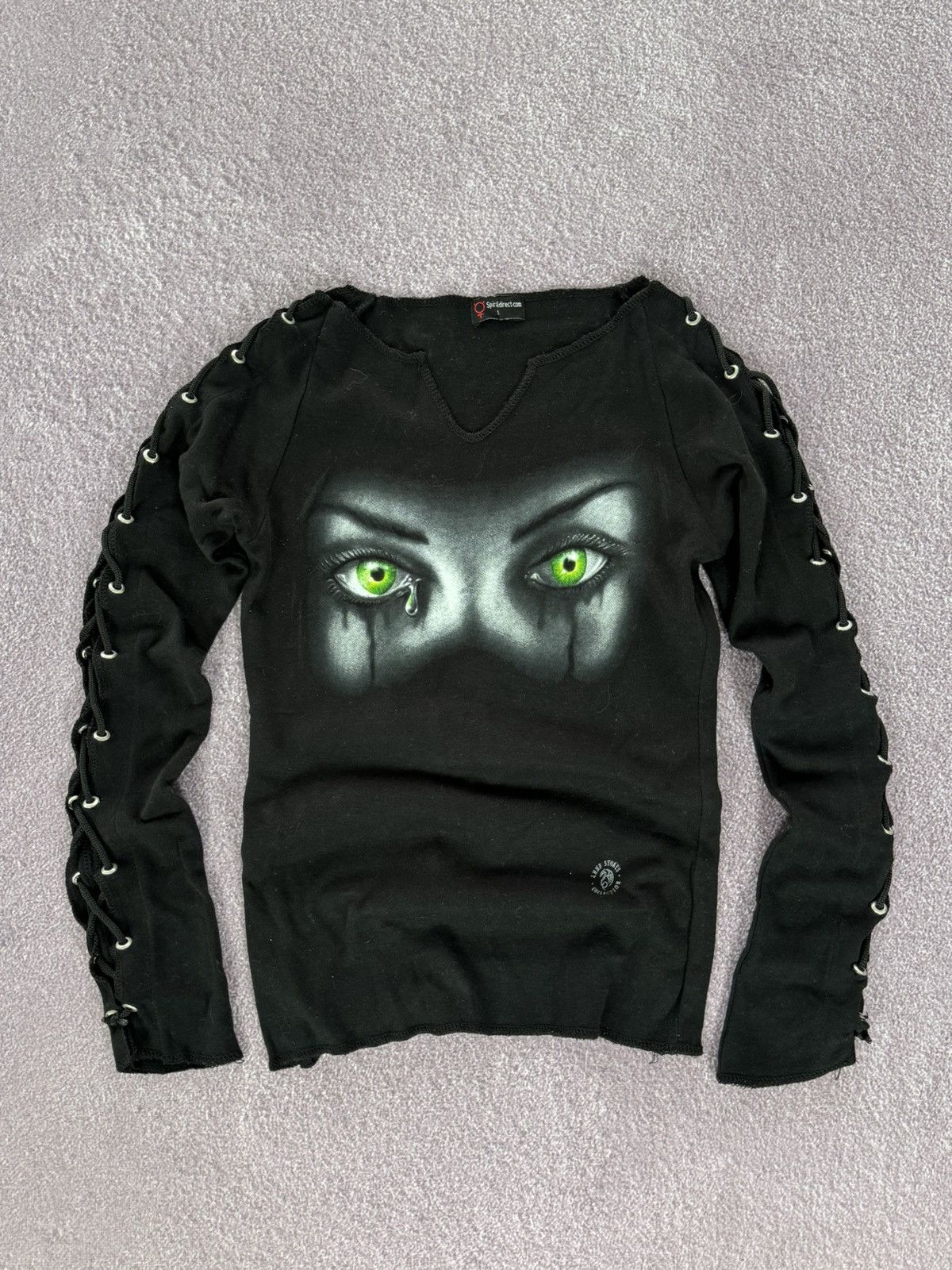 Japanese Brand Y2K Eyes Print 00s Goth Vibe Long Sleeve T-Shirt Size S / US 4 / IT 40 - 1 Thumbnail