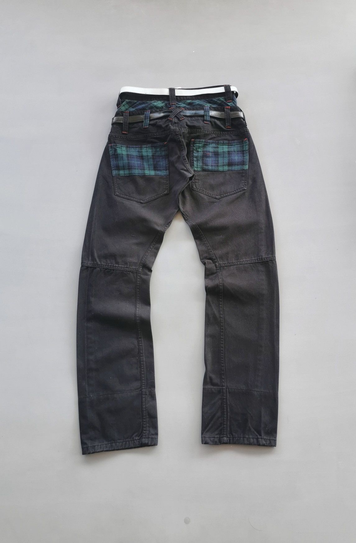 Le Grande Bleu (L.G.B.) Dominate Belt Double Waist Denim Jeans Size US 28 / EU 44 - 7 Thumbnail