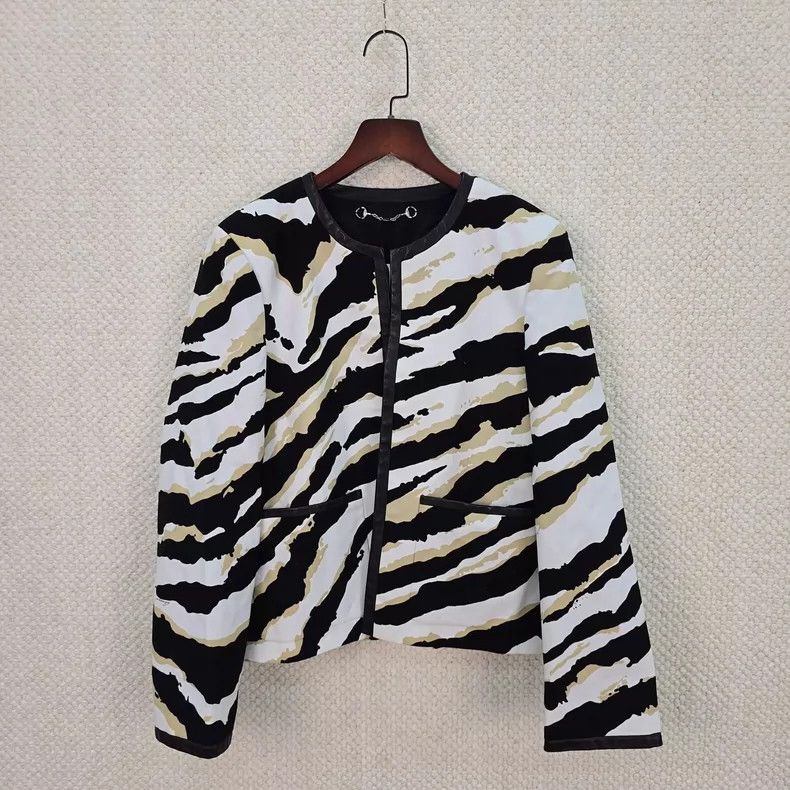Gucci Gucci Catwalk zebra-patterned leather jacket Size US XS / EU 42 / 0 - 1 Thumbnail