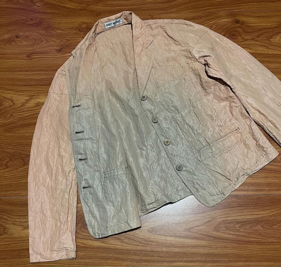 Issey Miyake 1990s Issey Miyake Crinkled Iridescent Blazer Size US M / EU 48-50 / 2 - 2 Thumbnail