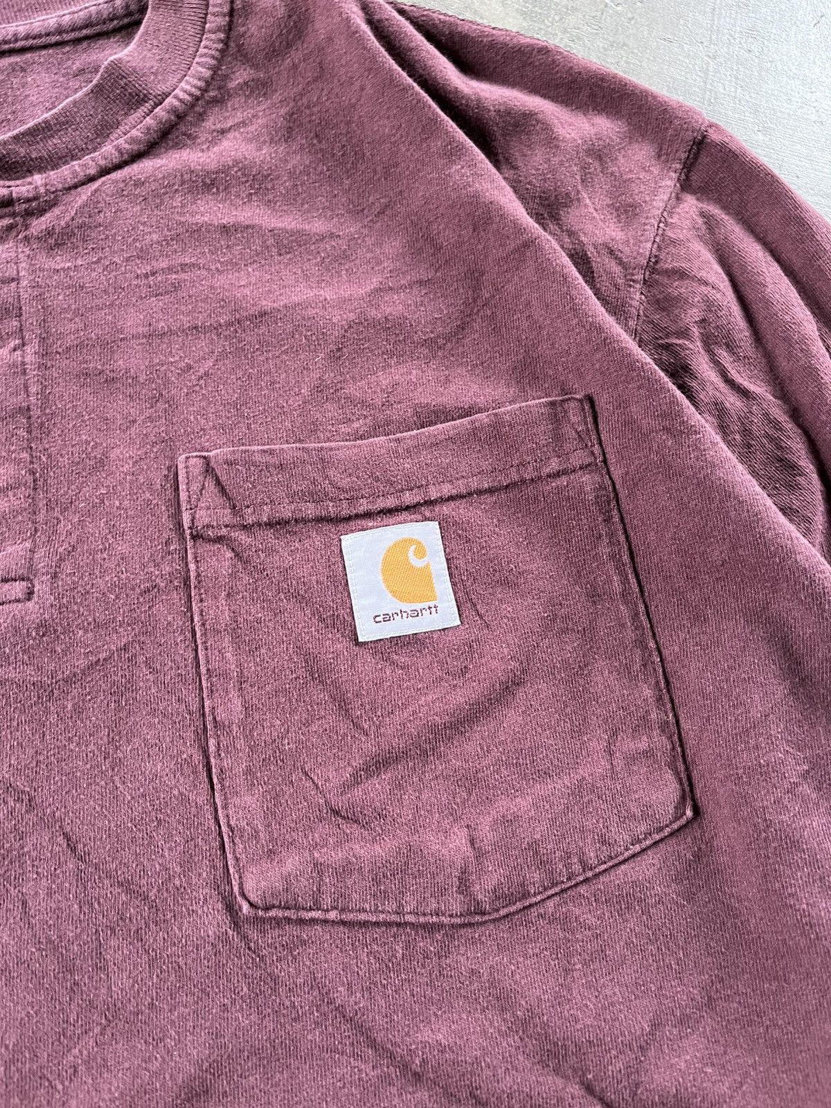 Carhartt × Vintage ⚡️STEALS⚡️Carhartt Single Pocket Half button Long Sleeve Tees Size US L / EU 52-54 / 3 - 2 Thumbnail