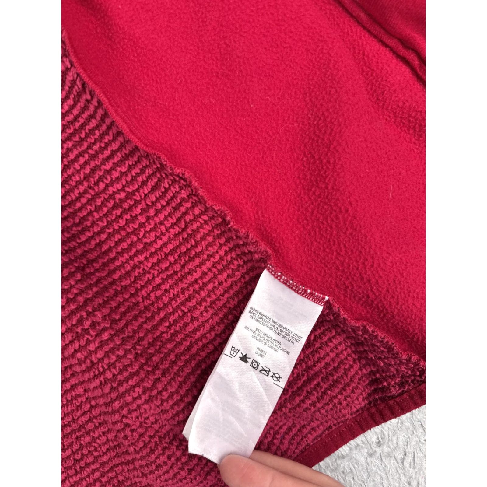 Vintage Columbia Jacket Womens M Red Textured Fleece Full Zip Mock Neck Outdoor Size M / US 6-8 / IT 42-44 - 4 Thumbnail