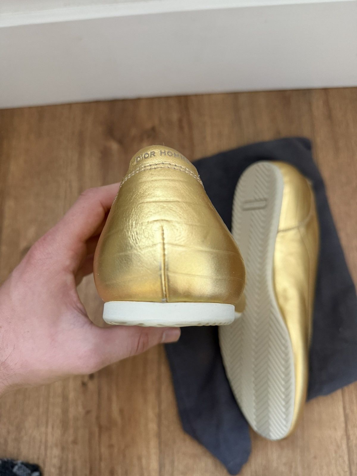 Dior Dior Homme AW07 Navigate Gold Goatskin Sneakers Size US 8.5 / EU 41-42 - 8 Thumbnail