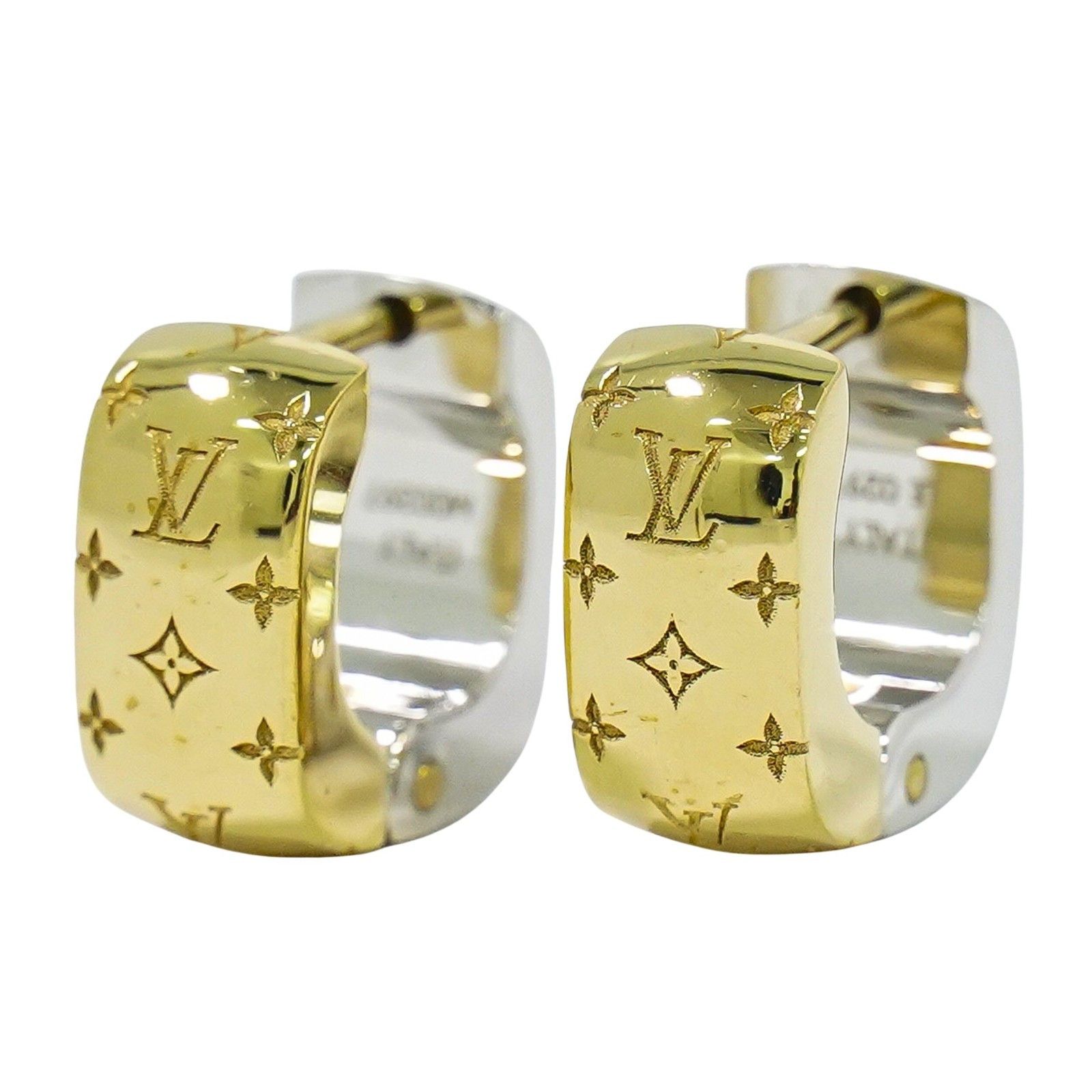 Louis Vuitton Louis Vuitton Bicolor Nanogram Hoop Earrings Metal Size ONE SIZE - 1 Thumbnail