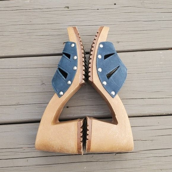 Vintage Vintage 90s y2k Bratz Blue Suede Leather Chunky Heel Sandals Size US 9 / IT 39 - 3 Thumbnail