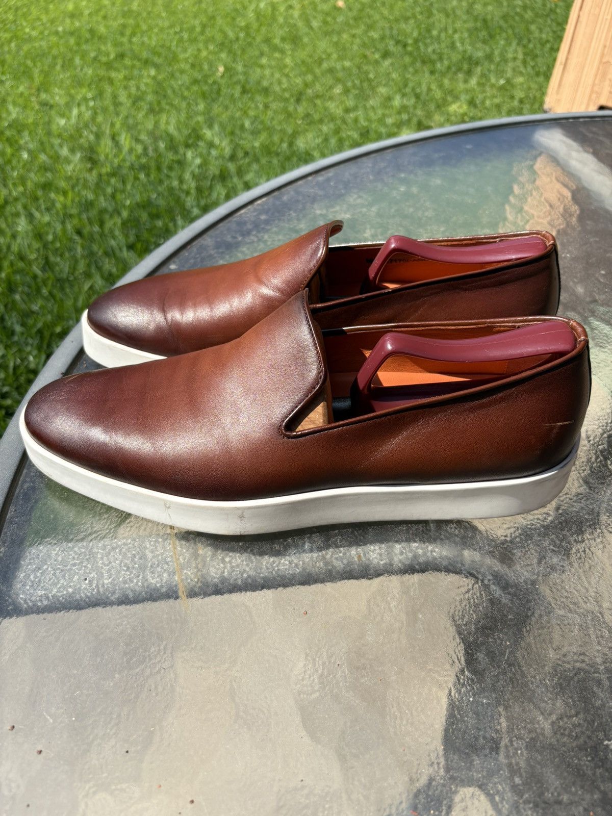 Santoni SANTONI Pancia Brown Leather Loafer Size US 8 / EU 41 - 3 Thumbnail