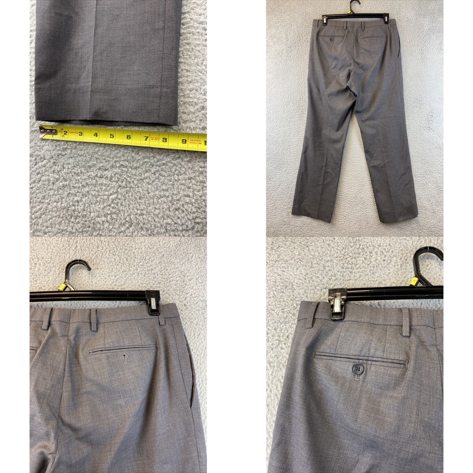 Banana Republic Banana Republic Classic Fit Mens Size 33 X 32 Gray Dress Pants 83-58 Size US 33 - 8 Thumbnail