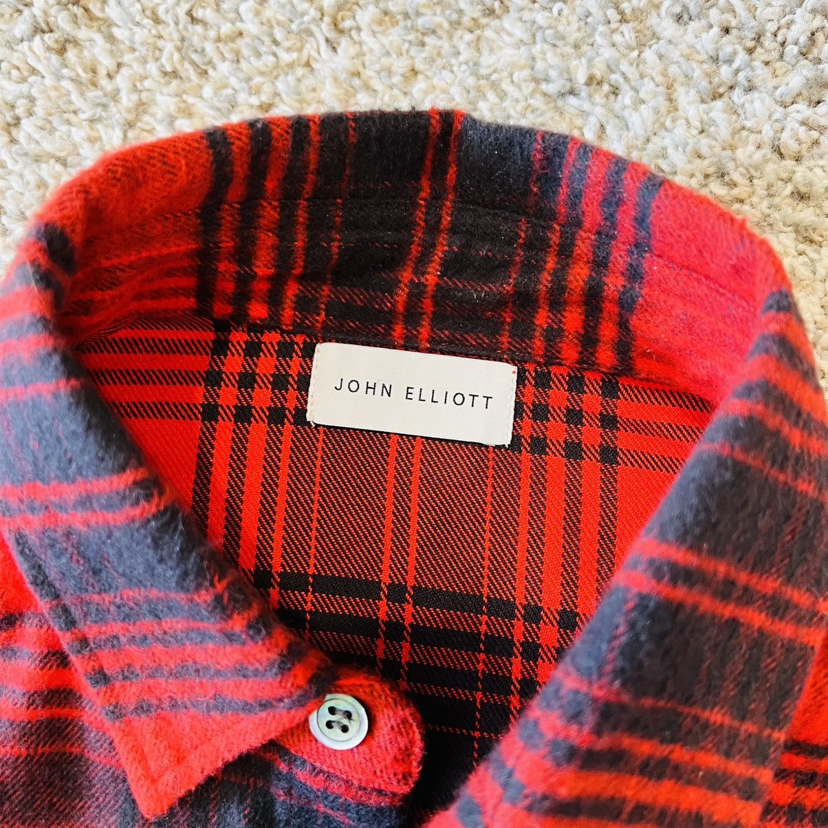John Elliott John Elliott Red Flannel Shirt Button Up Size US S / EU 44-46 / 1 - 2 Thumbnail