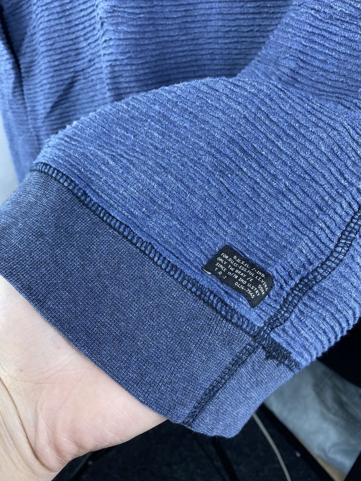 Diesel × Vintage Diesel Punk Gothic Opium Emo Avant Garde Men Blue Sweatshirt Size US L / EU 52-54 / 3 - 5 Thumbnail