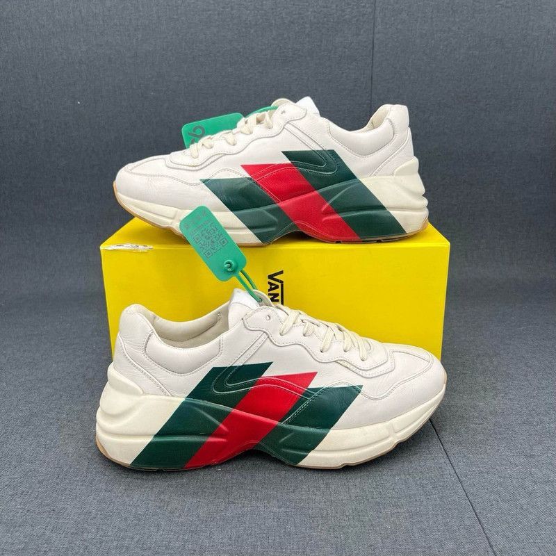 Gucci Gucci Rhyton Leather Low-Top Sneakers for Men - Size US 8 / EU 41 - 7 Thumbnail