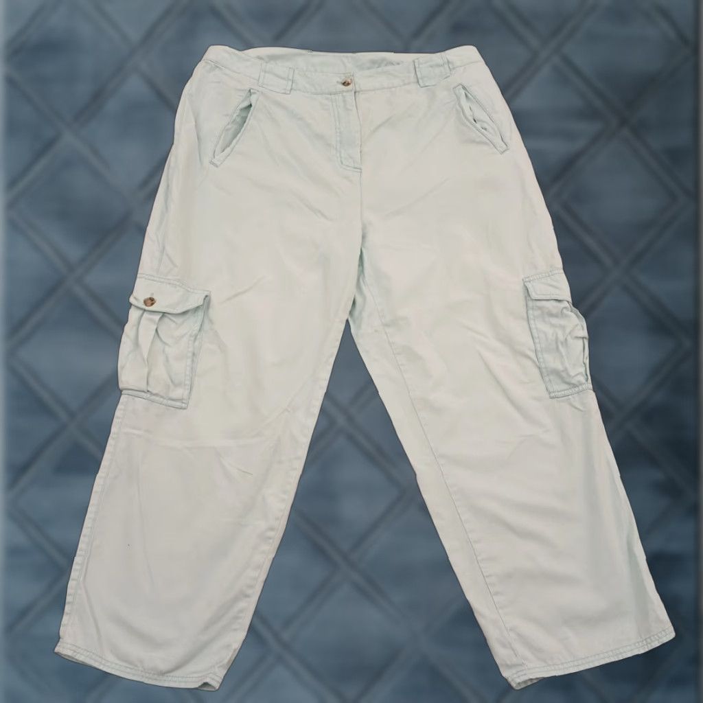 J. Jill J. Jill Cargo Pants Womens Size 16 Light Blue Cotton 35x25 High Rise Pants 16 Blue Cargo Womens Straight 25 In inseam Mens? Size 38" / US 16 / IT 52 - 1 Thumbnail