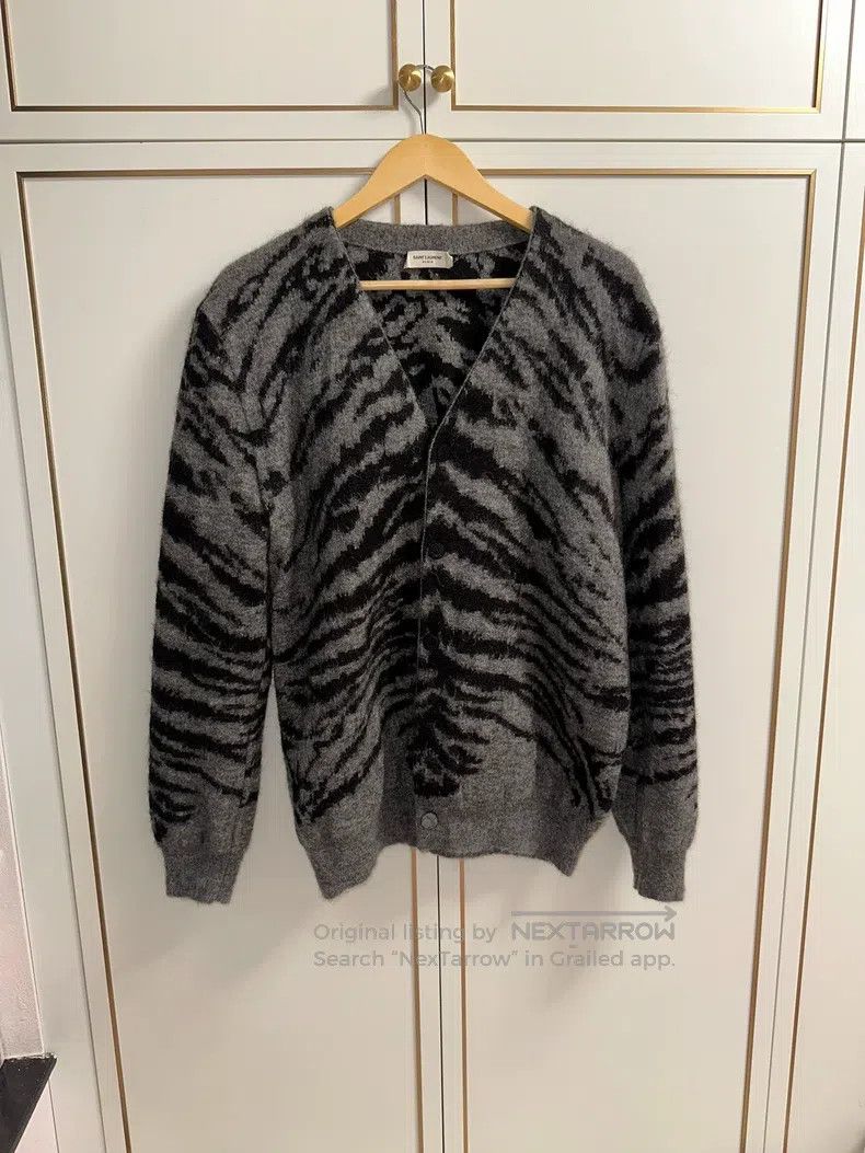 Saint Laurent Paris Saint Laurent Paris Tiger Striped Knit Cardigan Size US XL / EU 56 / 4 - 1 Thumbnail