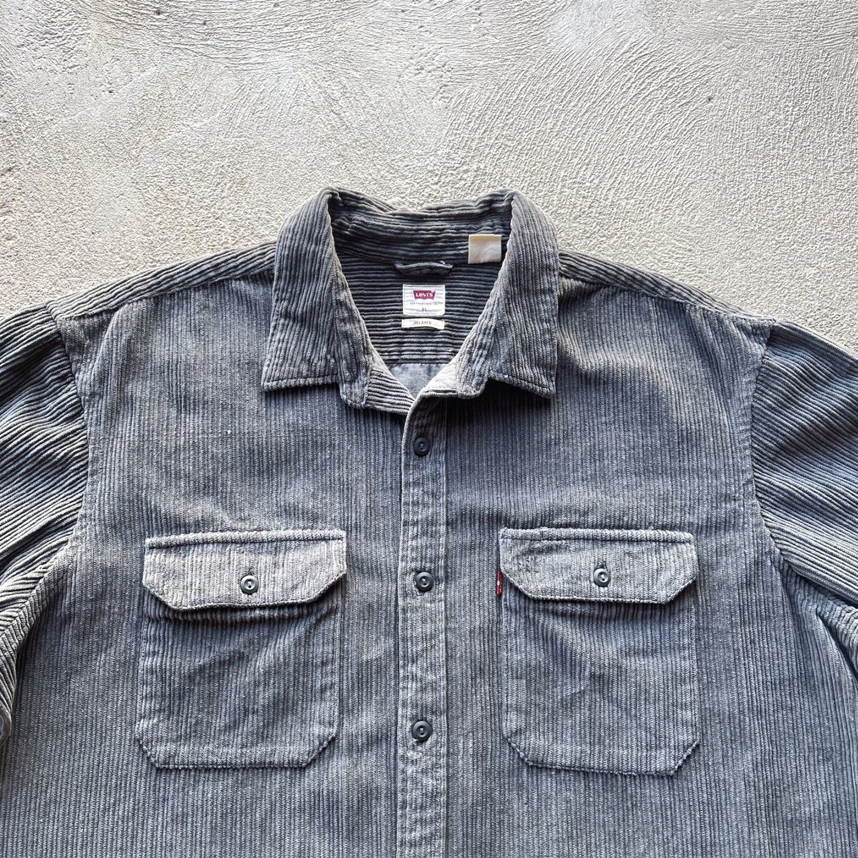 Levi's Levi's Shirt Men XL Gray Corduroy Button-Up Western Cowboy Classic Casual Mens Button-Front 60s-90s Influence Size US XL / EU 56 / 4 - 3 Thumbnail