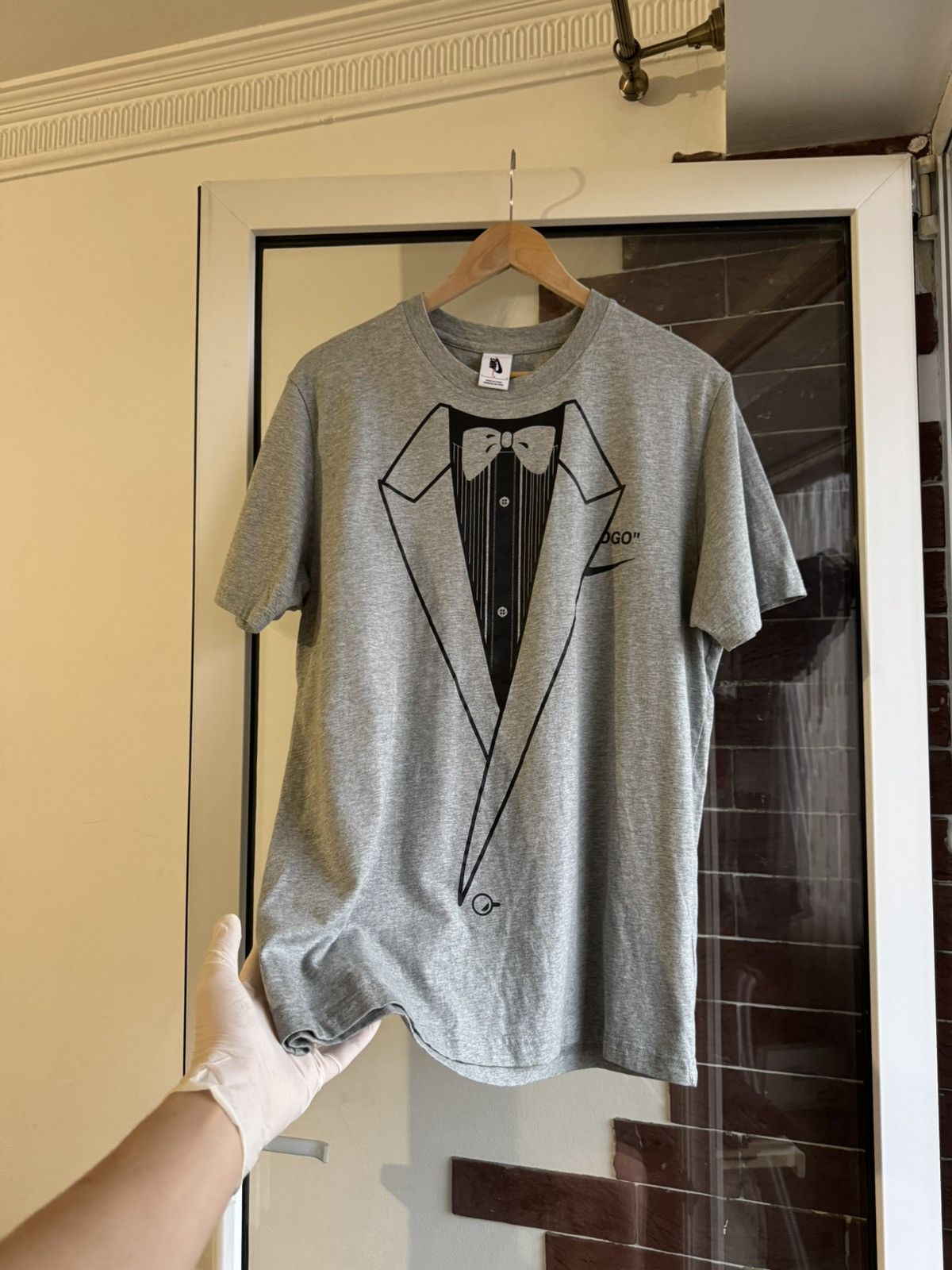 Nike × Off-White Nike x Off-White Virgil Ablo Logo gray Tshirt Size US L / EU 52-54 / 3 - 14 Thumbnail