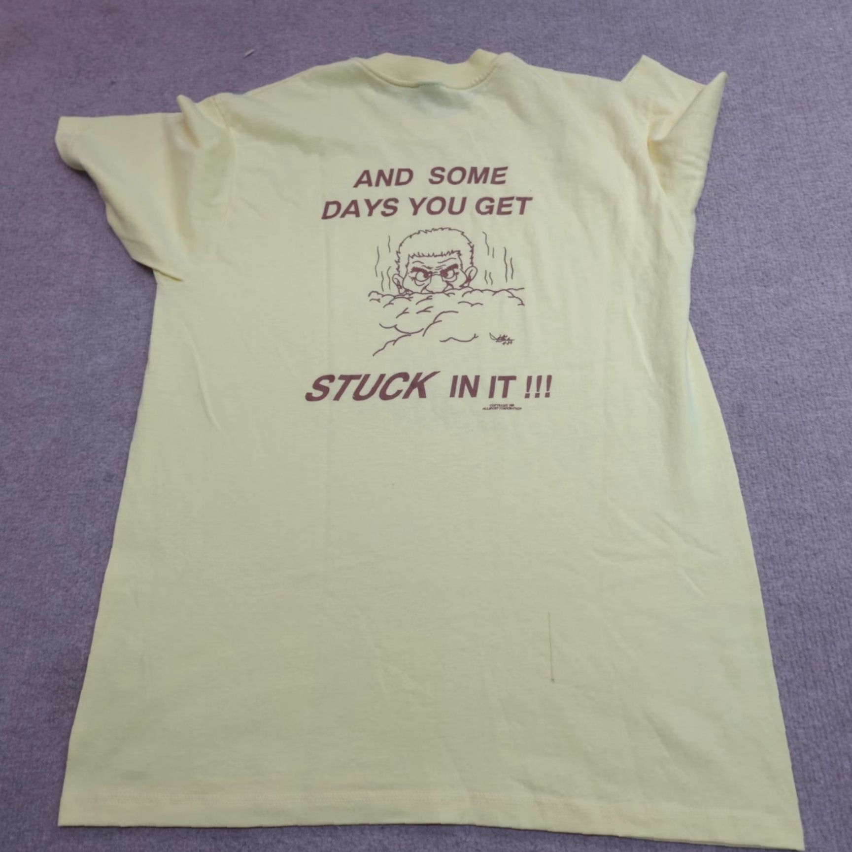 Vintage VINTAGE American Vintage Shirt Mens M Yellow Double-Sided Poop Stedman 1990s Cotton Blend Crew Neck Short Sleeve T-Shirt Size US M / EU 48-50 / 2 - 5 Thumbnail