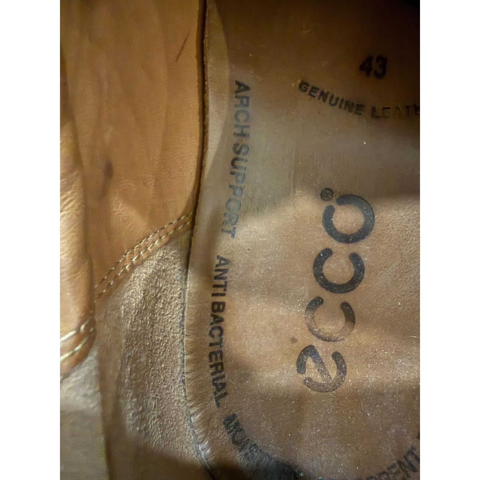 Ecco ECCO Shoes Mens Size 9.5 Brown Leather Arch Support Comfort Size US 9 / EU 42 - 9 Thumbnail