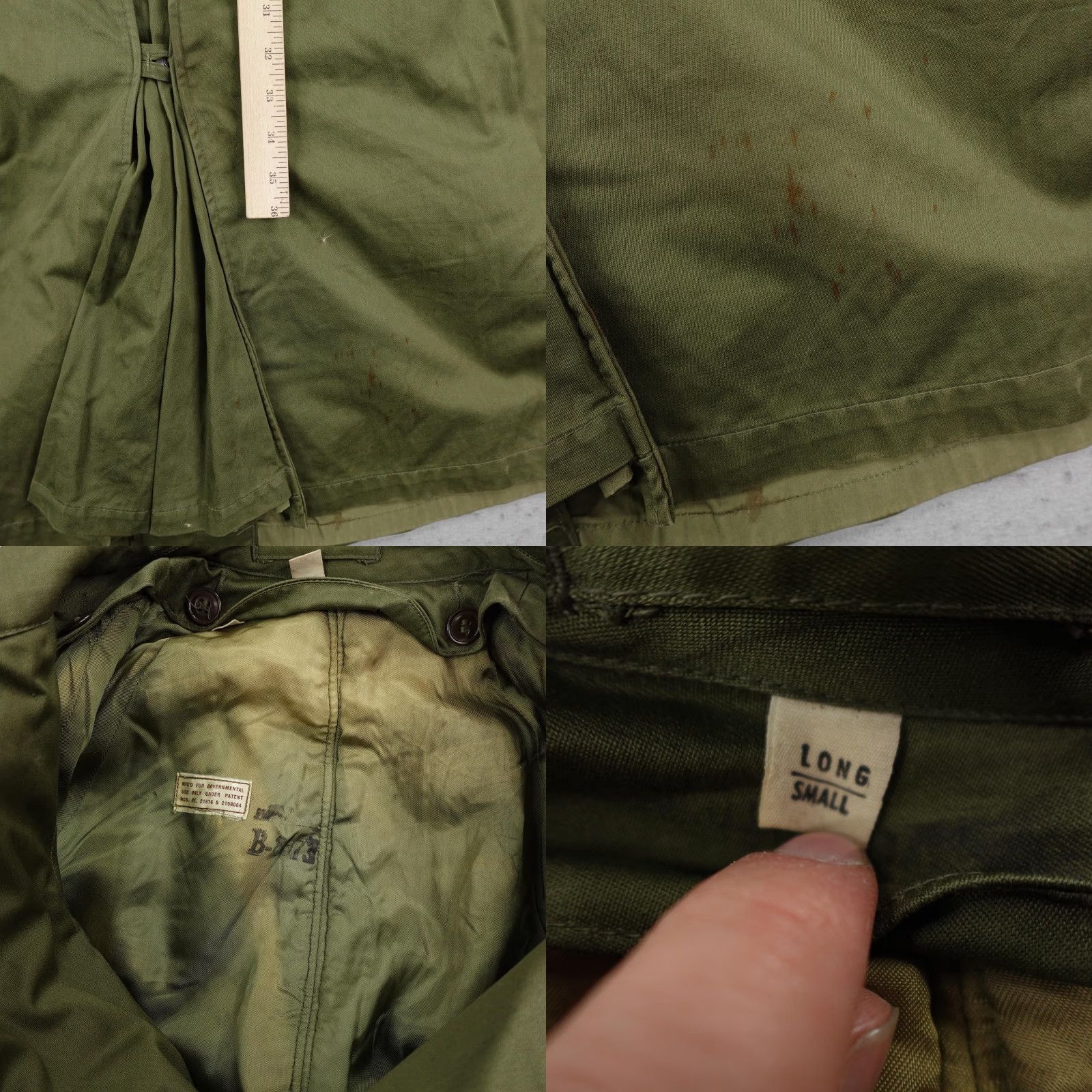 Vintage VINTAGE US Army Overcoat Small Long OG 107 Wool Liner Trench Coat Korean War 50s Size US S / EU 44-46 / 1 - 9 Thumbnail