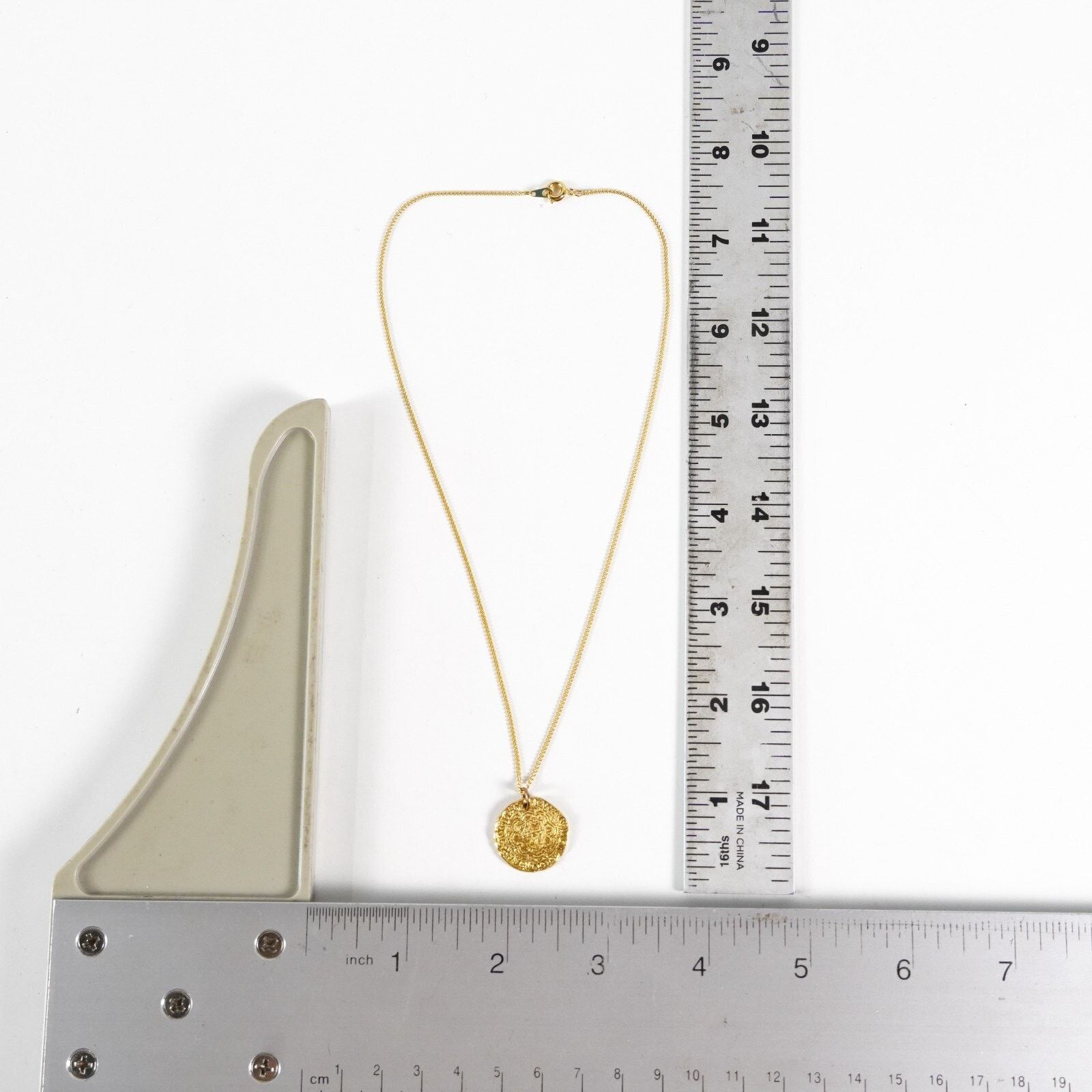 Other Replica Medieval Gold Coin Pendant Chain Necklace Token Size ONE SIZE - 6 Thumbnail