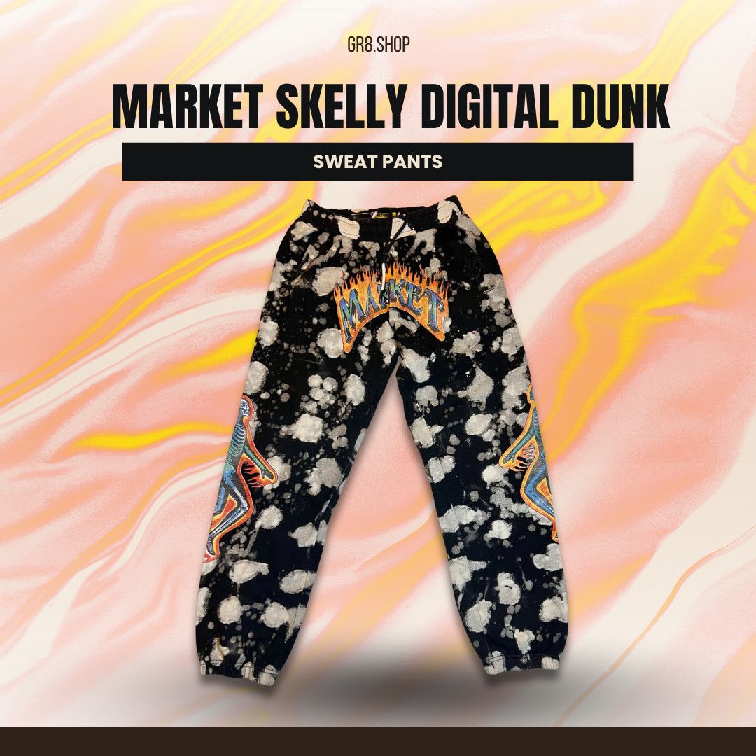 Market Market Skelly Digital Dunk Sweat Pants Black & White Graphic Size US 28 / EU 44 - 1 Thumbnail