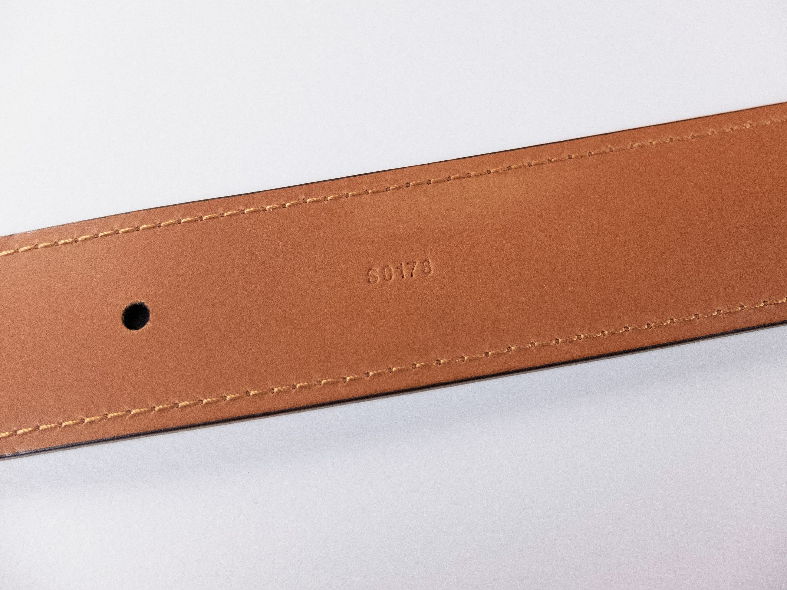 Berluti BERLUTI brown contrast stitch classic leather belt 90 Size 36 - 6 Thumbnail
