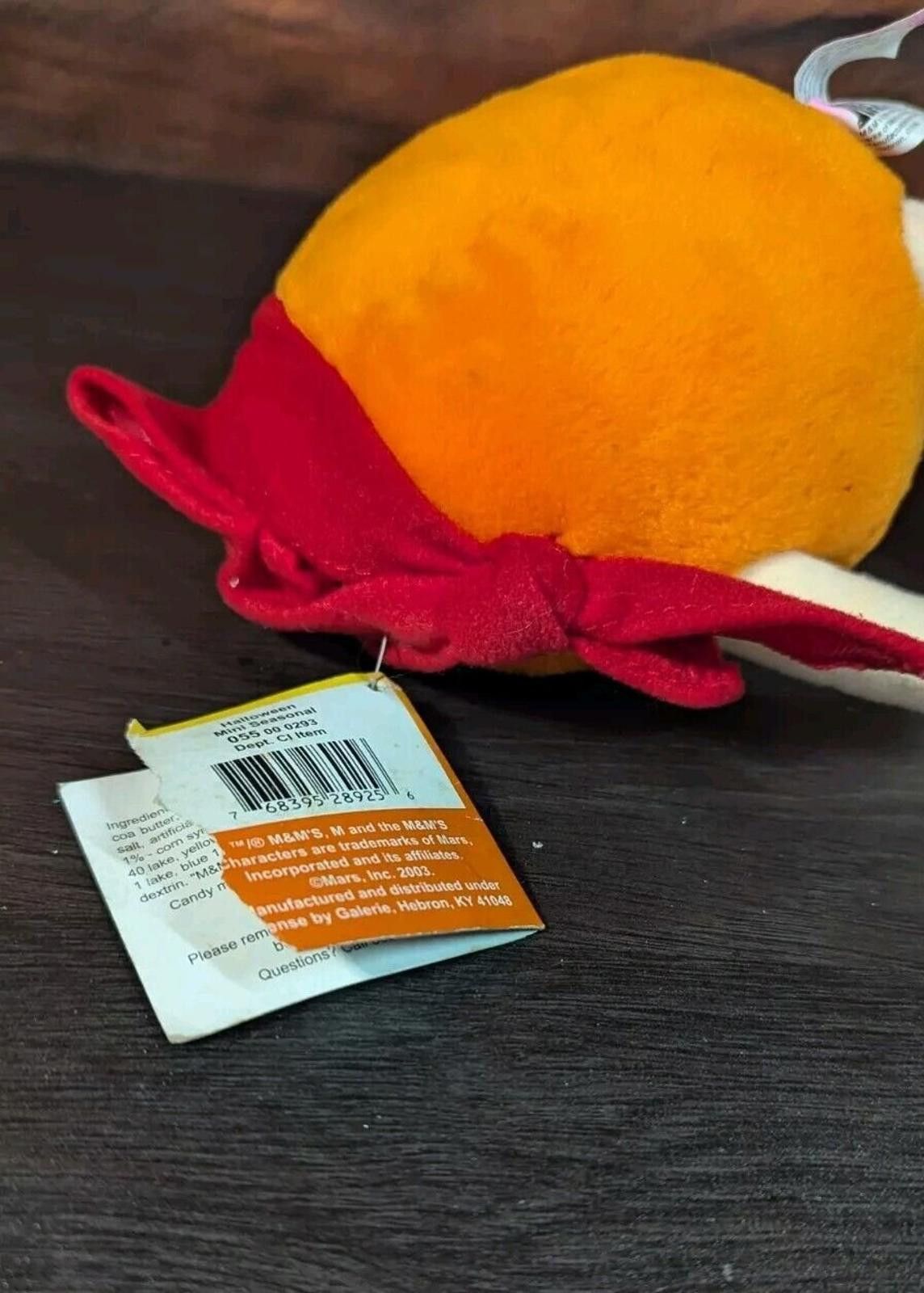 Other 2003 Galerie Halloween Orange M&M Dressed Pirate Wire Plush Size ONE SIZE - 2 Thumbnail