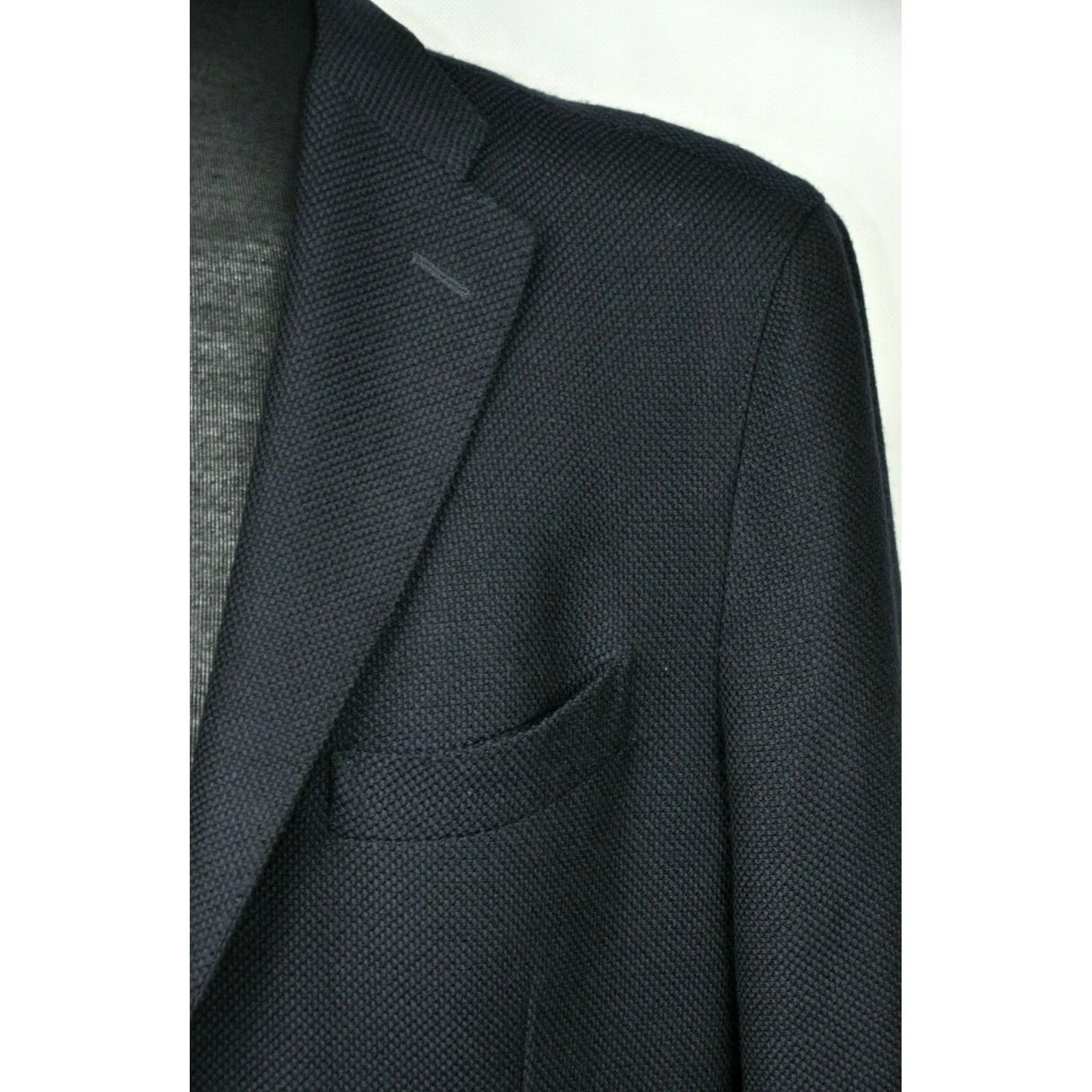 Vintage 0909 FATTO IN ITALY WOOL TEXTURED SPORT BLAZER NAVY BLUE MENS 54-XL? RS Size 54R - 5 Thumbnail
