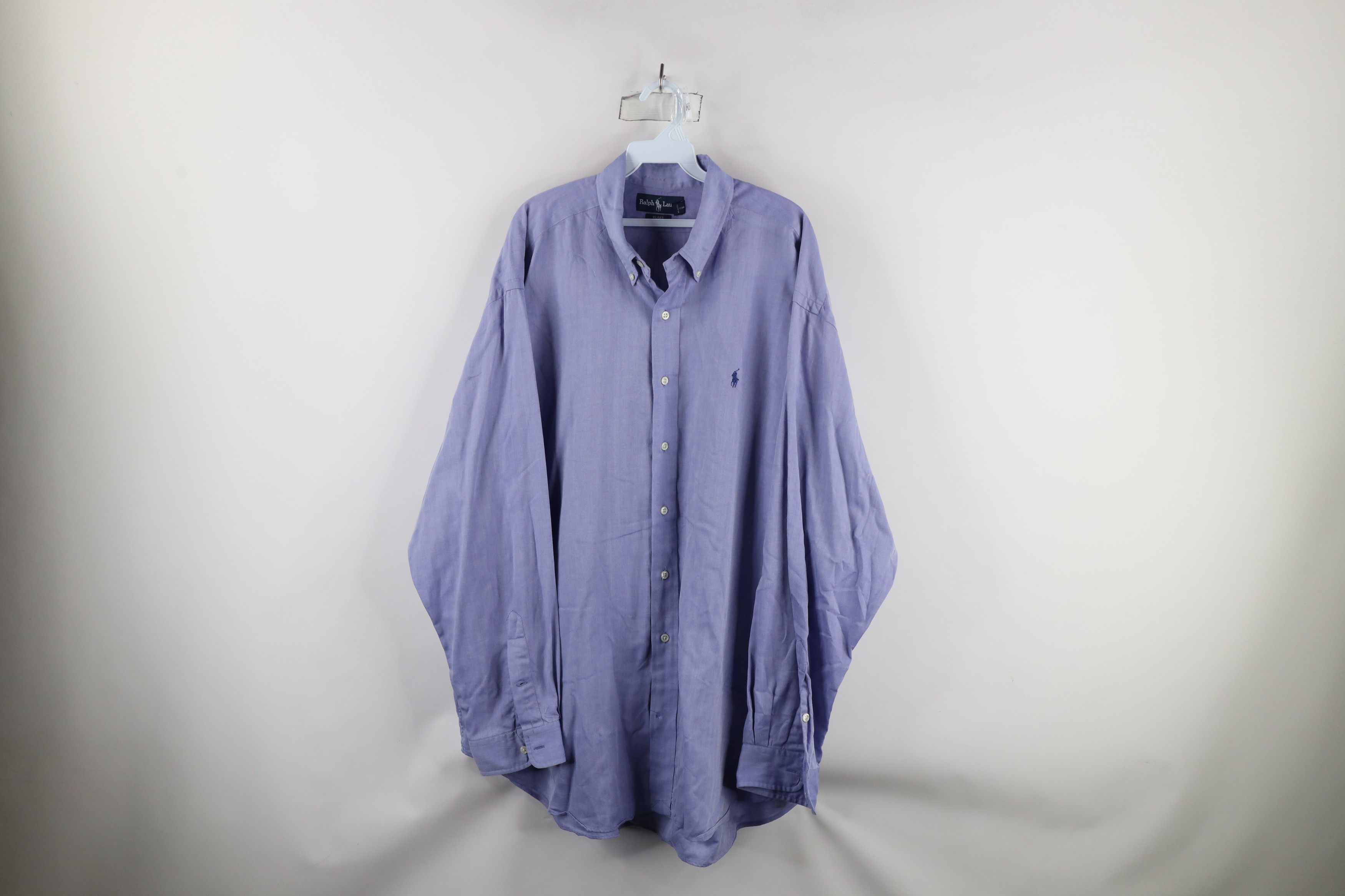 Ralph Lauren × Vintage Vintage 90s Ralph Lauren Collared Button Down Shirt Blue Size 44 - 1 Thumbnail