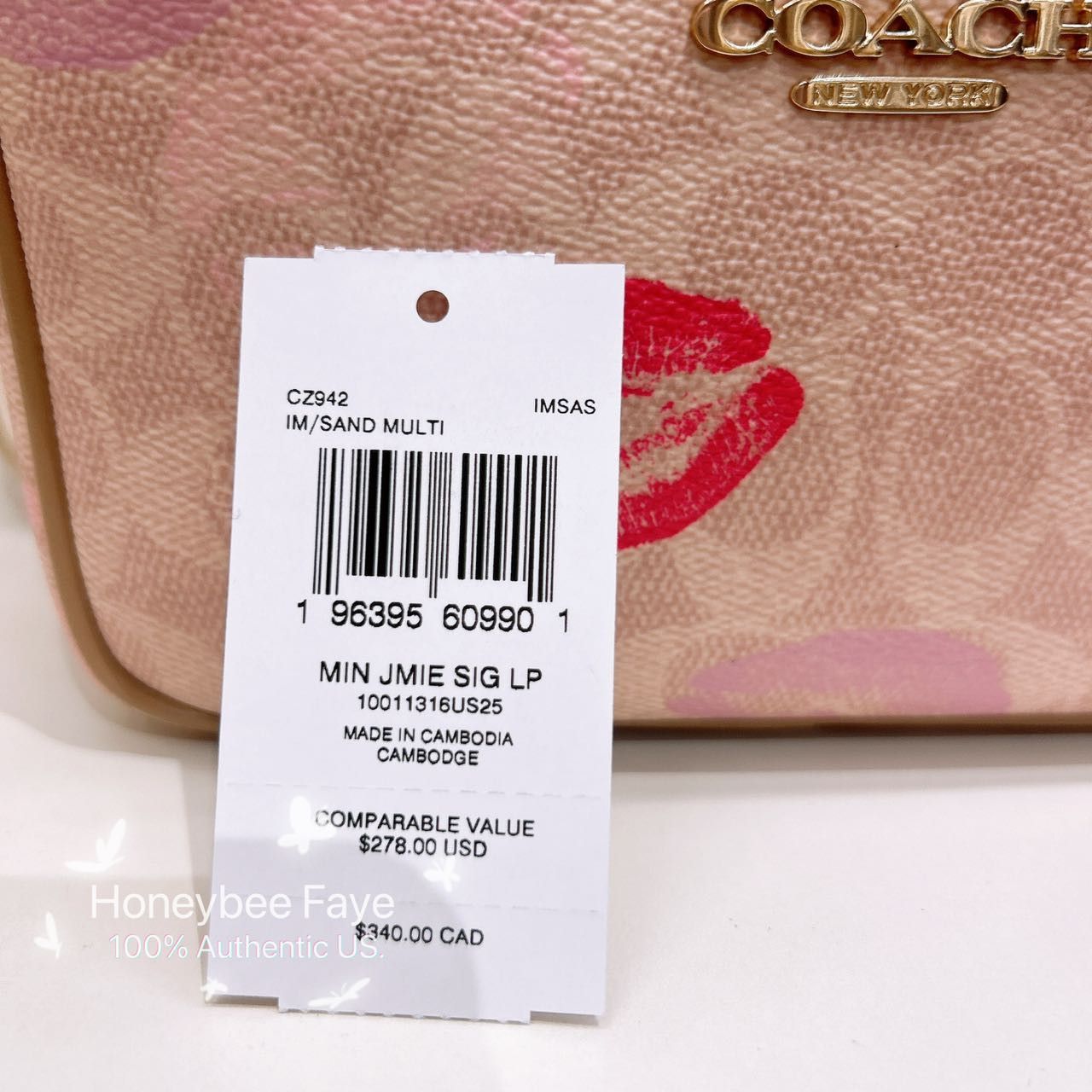 Coach Mini Jamie Camera Bag In Signature Canvas With Lips CZ942 Size ONE SIZE - 6 Thumbnail