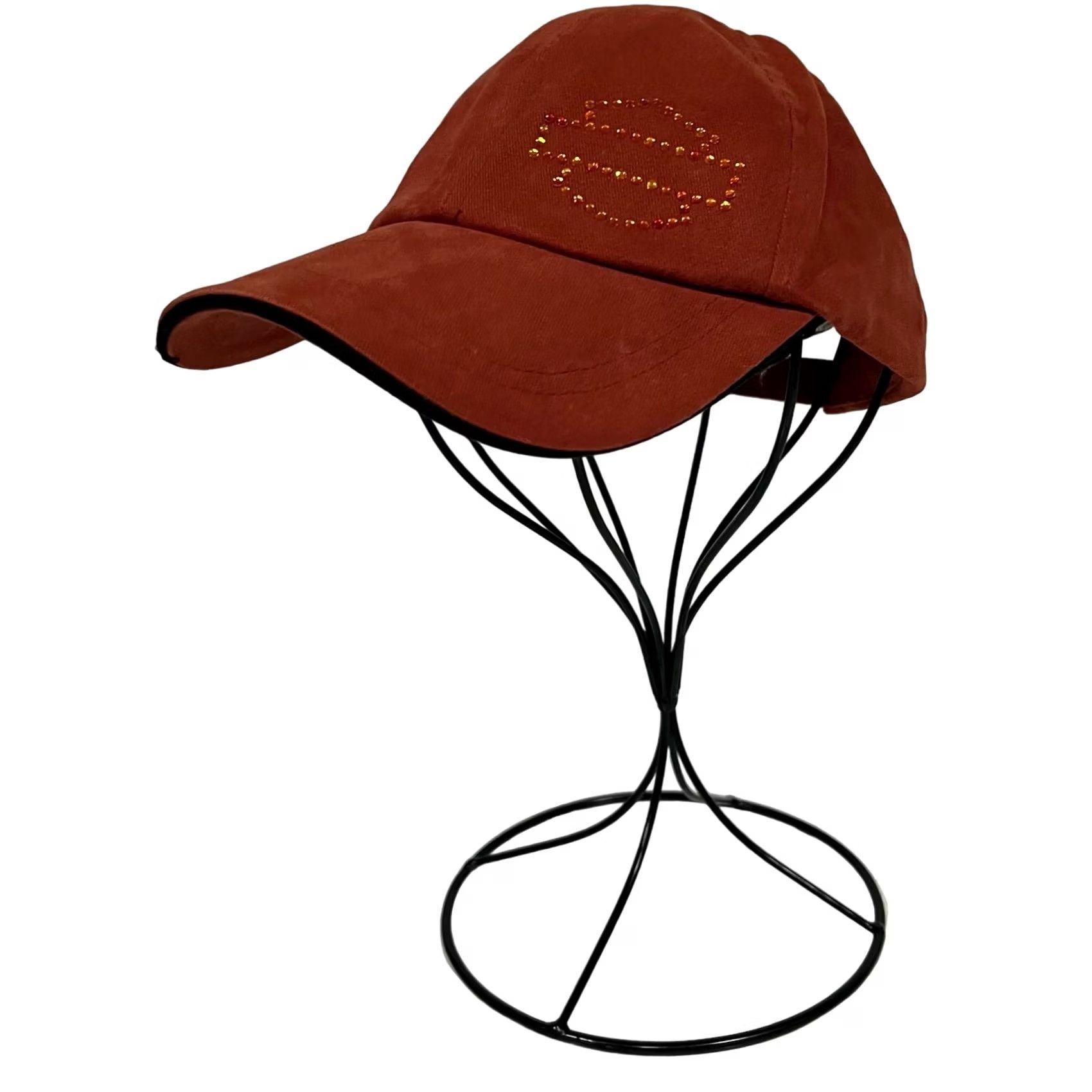 Harley Davidson VINTAGE Harley Davidson Hat Women’s Embellished Orange Bar Shield Rhinestone Baseball Cap Adjustable Orange Womens Logo Rhinestone Cap Size ONE SIZE - 3 Thumbnail