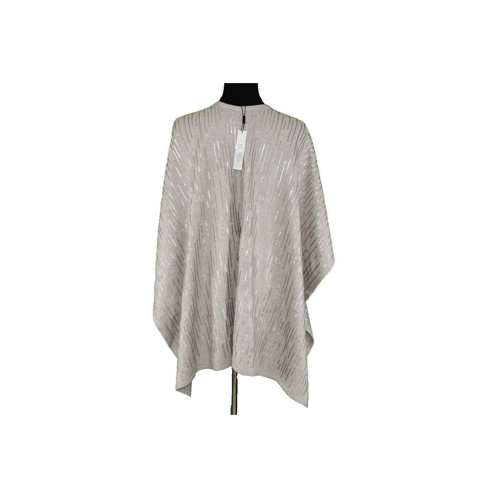 Chicos New CHICO'S Cashmere Blend Sequin Ruana Wrap NWT S/M $129 Size ONE SIZE - 4 Thumbnail