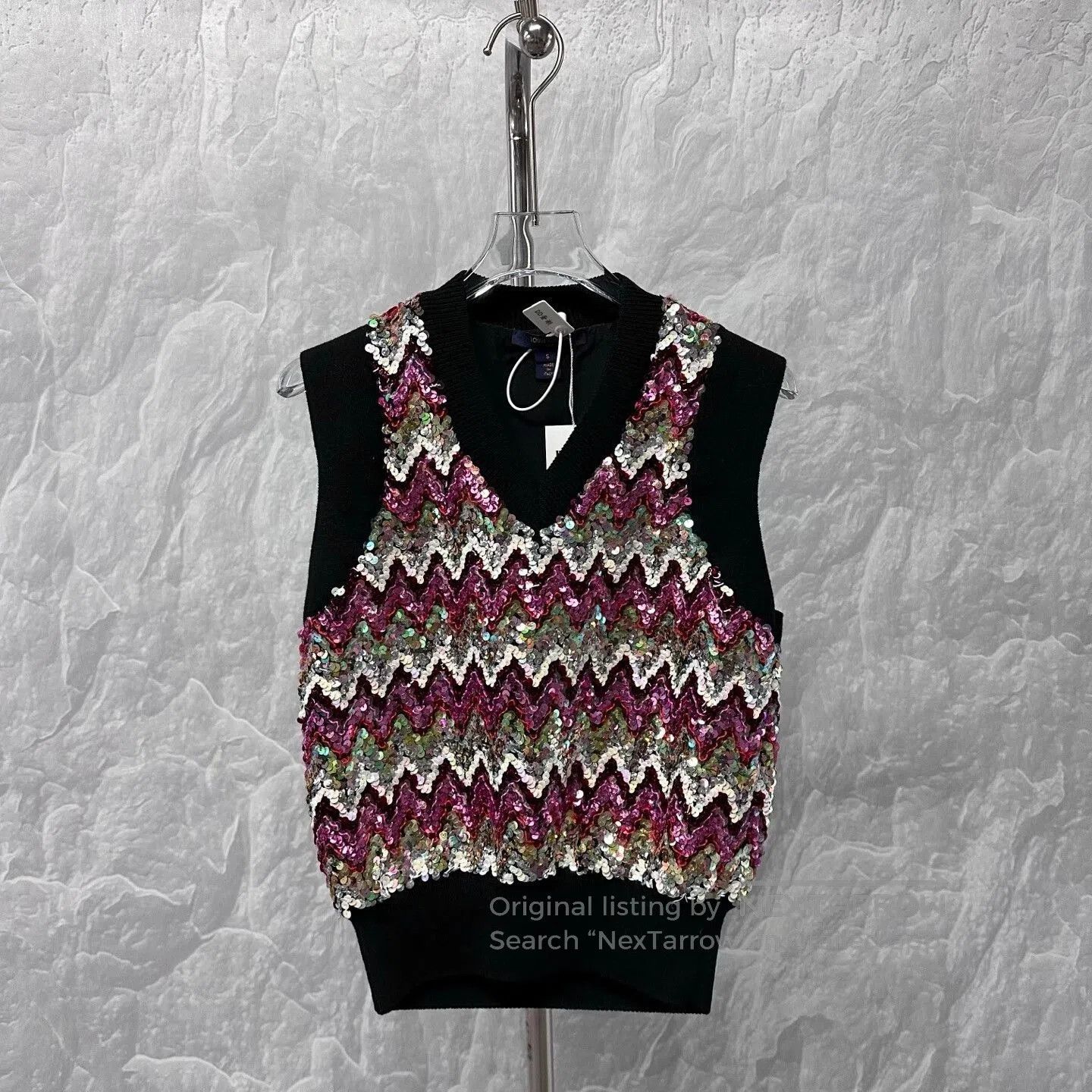 Louis Vuitton vibrant sequined wool vest by louis vuitton. Size S / US 4 / IT 40 - 1 Thumbnail