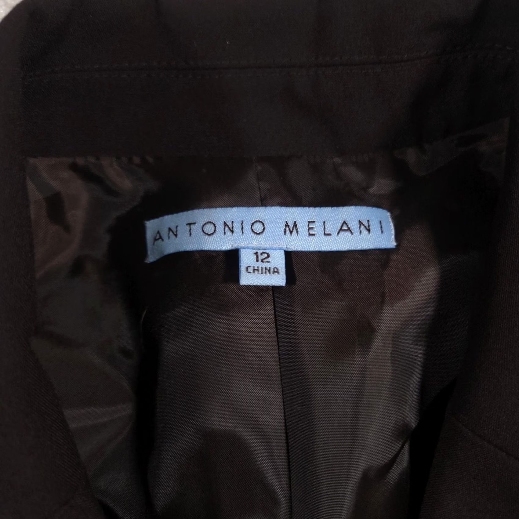 Vintage Antonio Melani Blazer Womens 12 Brown Notch Lined Belted Two-Button Career Workwear Jacket Size XL / US 12-14 / IT 48-50 - 7 Thumbnail