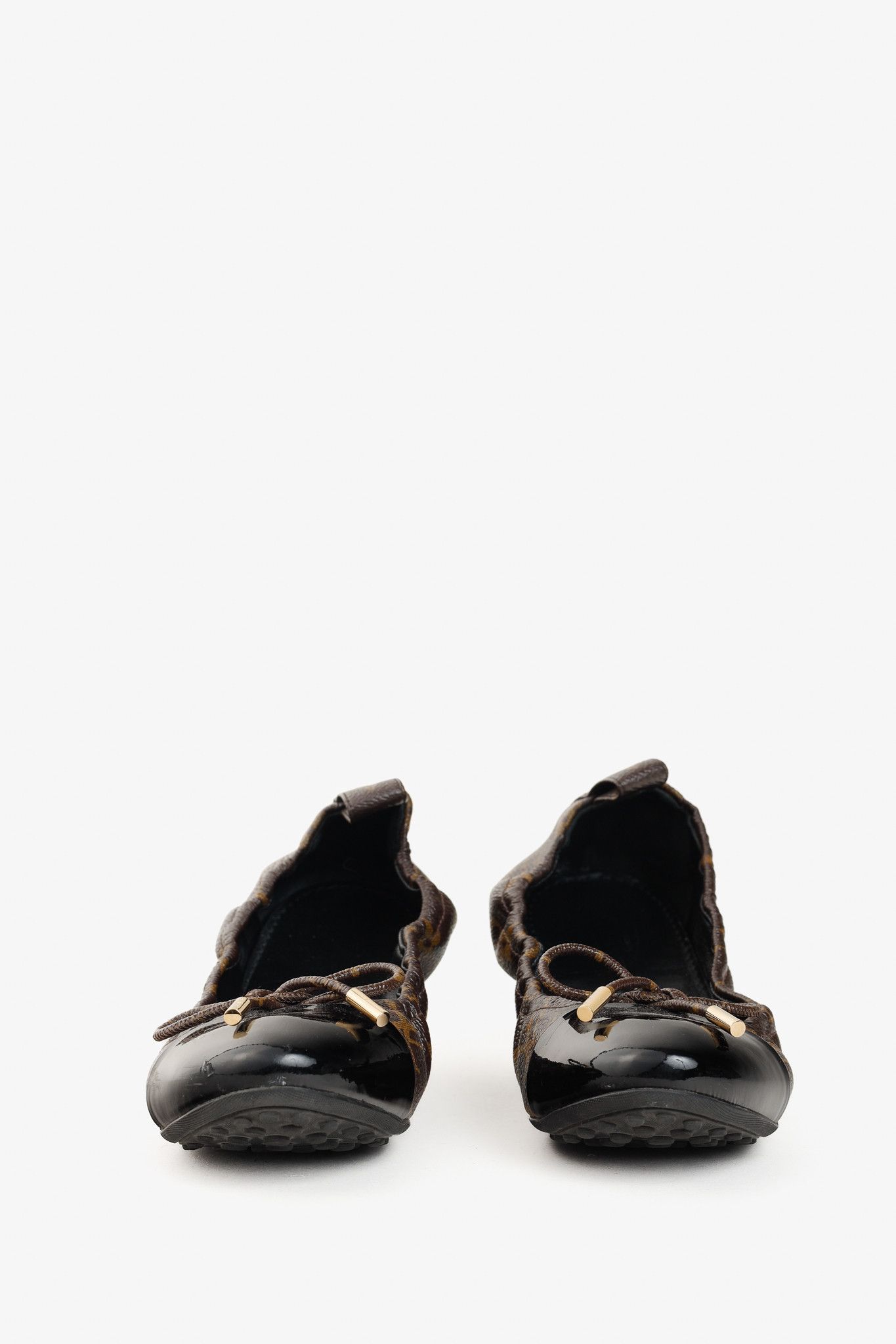 Louis Vuitton Louis Vuitton Flirty Monogram Canvas Cap-Toe Bow Flats Size US 6.5 / IT 36.5 - 3 Thumbnail