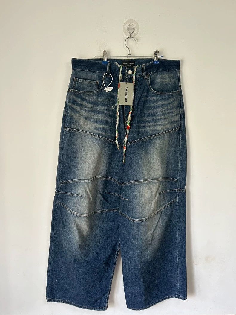 Balenciaga Balenciaga size XS Waist drawstring strap vintage blue was Size US 27 - 1 Thumbnail