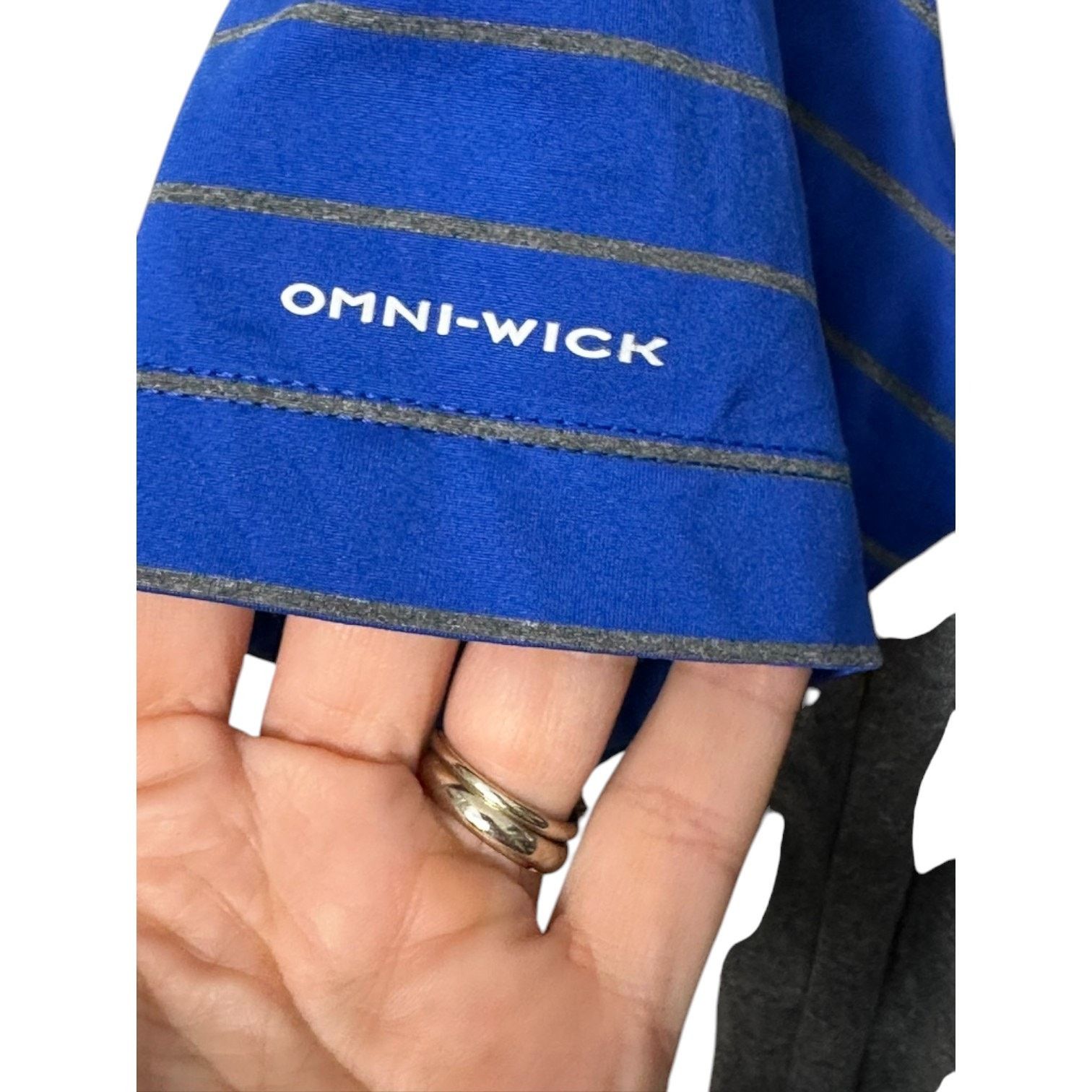 Columbia Columbia GOLF Omni-Wick Gray & Blue Stripe Polo Shirt Small Size US S / EU 44-46 / 1 - 7 Thumbnail