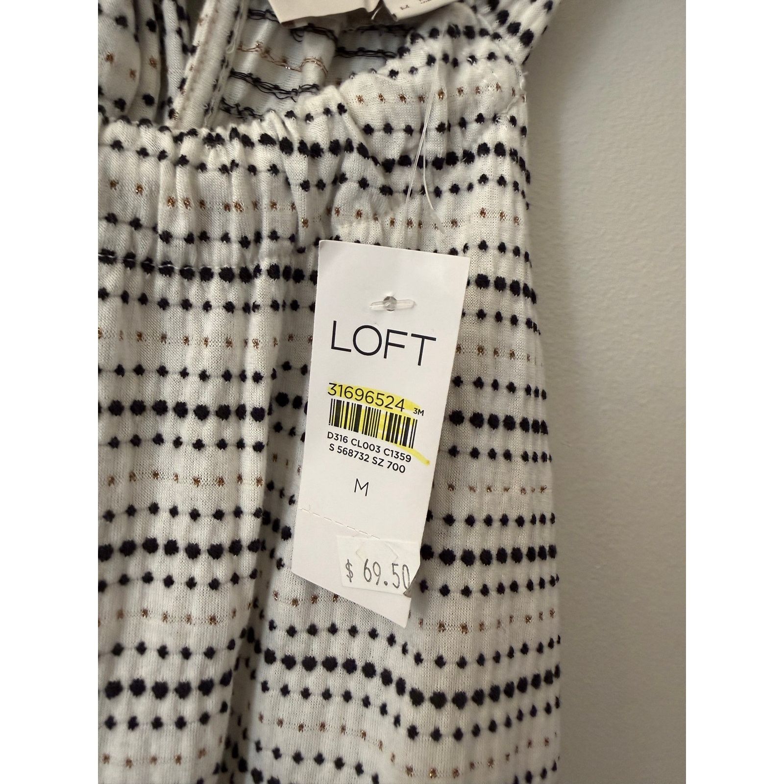 Loft LOFT NWT White/Black/Gold Dot Stripe Knit Dress Medium, $70 Size M / US 6-8 / IT 42-44 - 9 Thumbnail