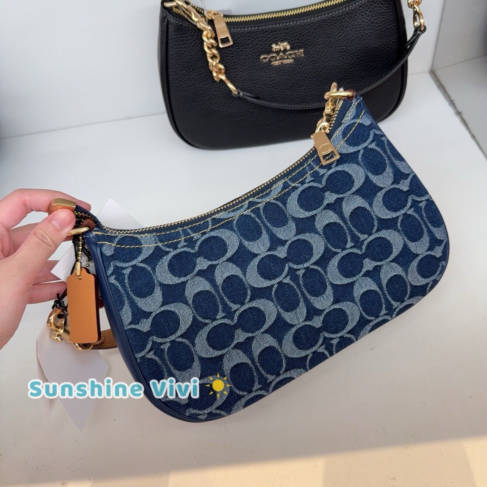 Coach NEW Limited Coach Large Teri Crossbody Bag Denim CAF82 Size ONE SIZE - 3 Thumbnail