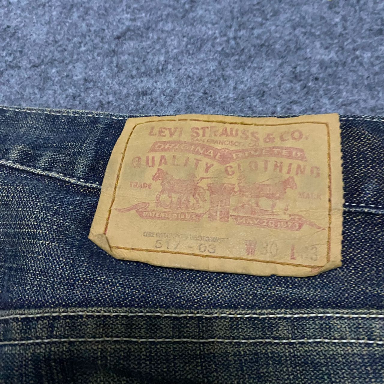 If Six Was Nine 💥Flare💥Vintage Levis Distressed Denim Size US 31 - 12 Thumbnail