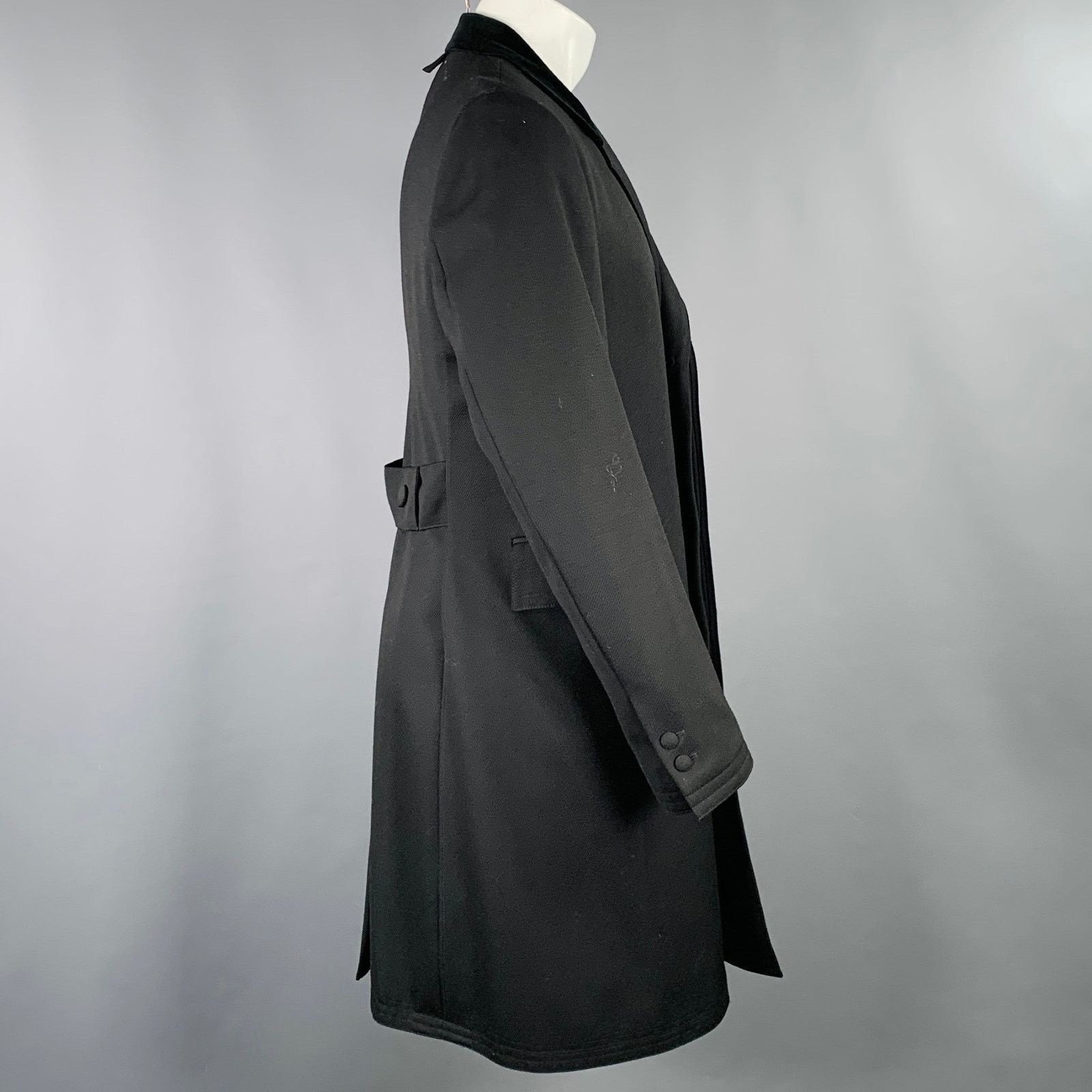 Brooks Brothers 2007 Size M Black Twill Wool Single Breasted Coat Size US M / EU 48-50 / 2 - 3 Thumbnail