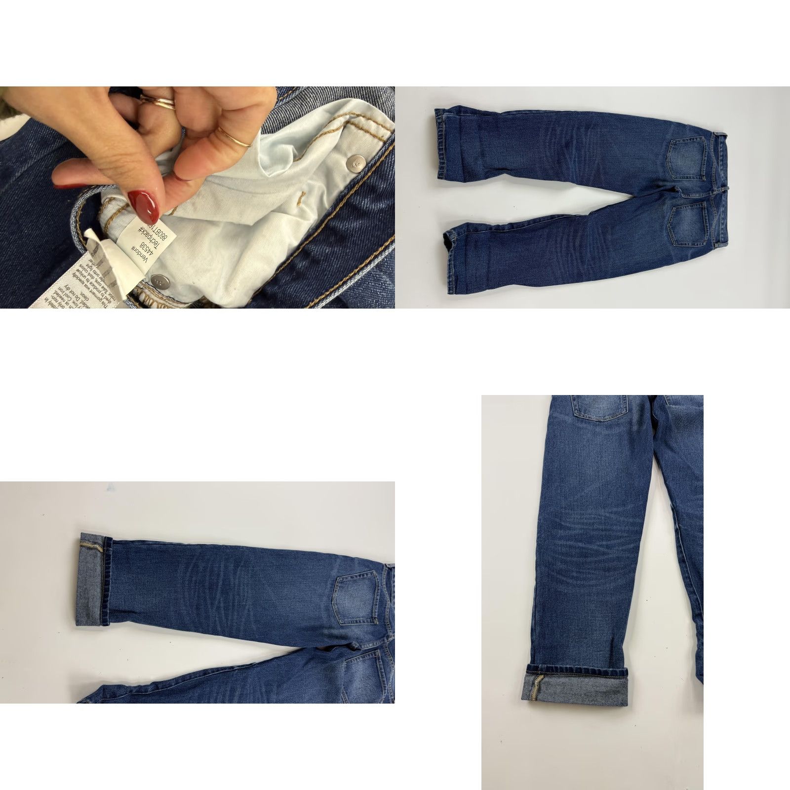 Pacsun PACSUN Jeans Womens 24 Blue Girlfriend Fit Dark Wash Denim Cuffed Hem Size 42" / US 20 - 8 Thumbnail