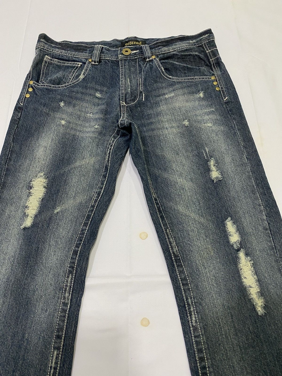 Japanese Brand Tornado mart x Ecstrail flare distressed jeans Size US 32 / EU 48 - 12 Thumbnail